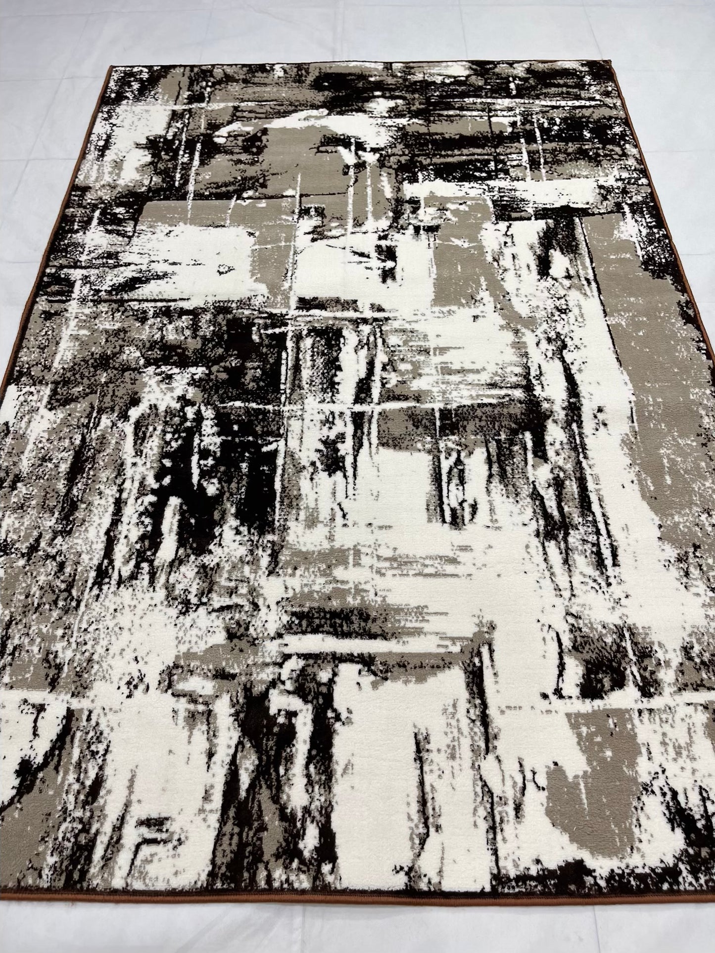 Pakistani Silk Woven Rug.(Article-1467-Brown) Size : 5ft width  x 7.3ft length (150cm x 220cm)