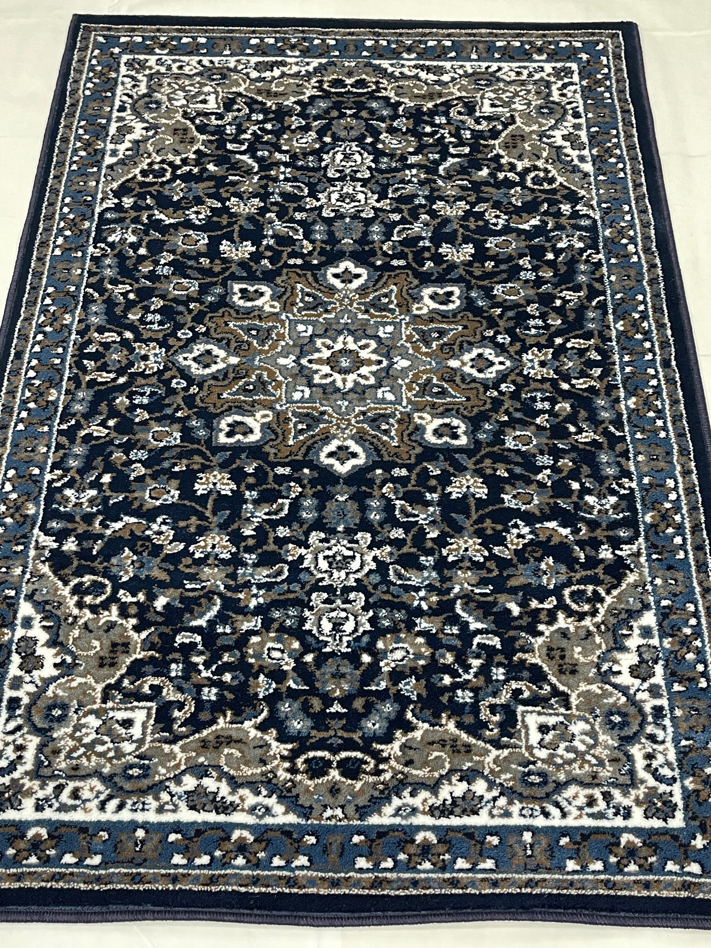 Persian Polypropylene Rug,Woven Back (Article-20-Dark Blue) Size : 3 ft width x 5 ft length (100cm x 150 cm)