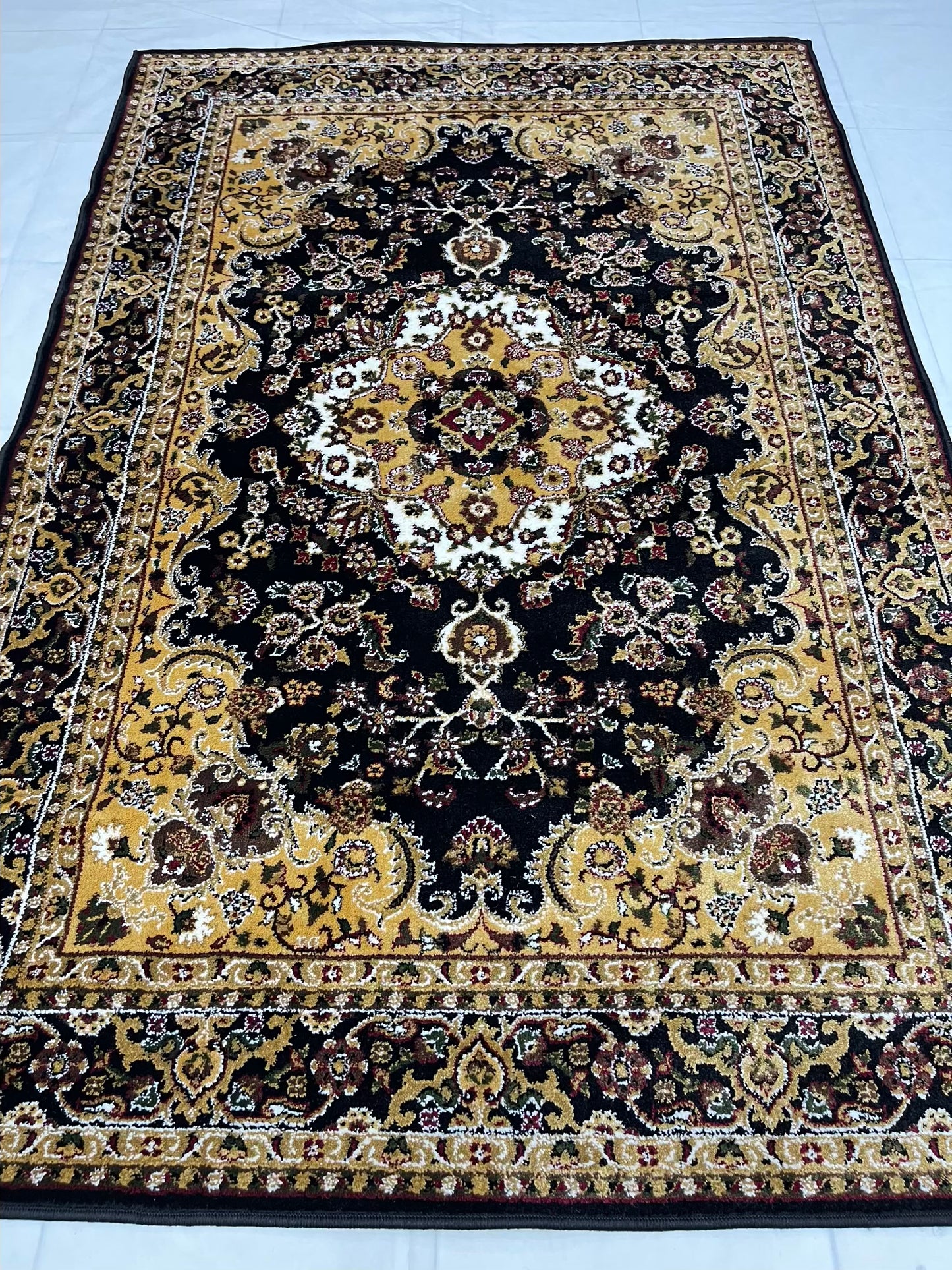 Persian Polypropylene Rug,back woven(Article-55-Black)
Size : 5ft width x 7.3ft length (150cm x 220cm)