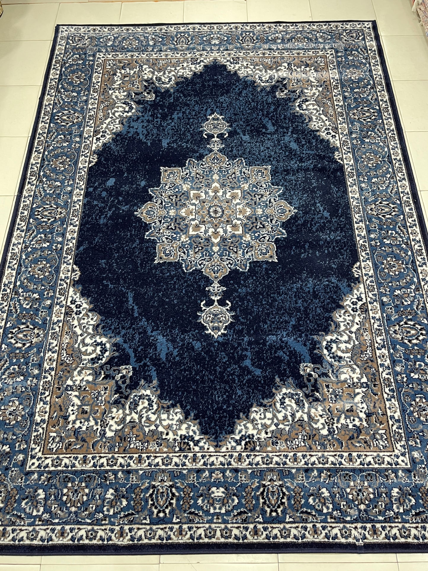 Persian polypropylene Rug,back woven(Article-42-Dark Blue)
Size : 6.6 ft width x 9.6 ft length (200cm x 290cm)