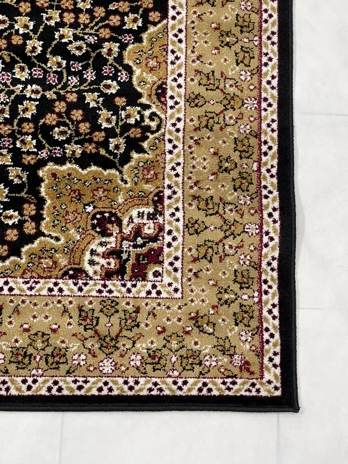 Persian polypropylene Rug,back woven(Article-766-Black)