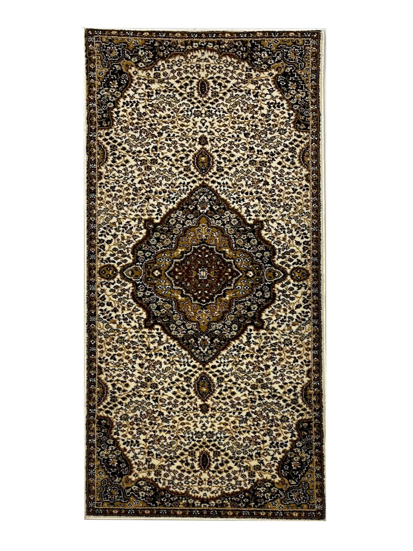Off white Persian Polypropylene Woven Runner.
Size : 2.6 ft width x 6.6 ft length
(80 cm x 200 cm)