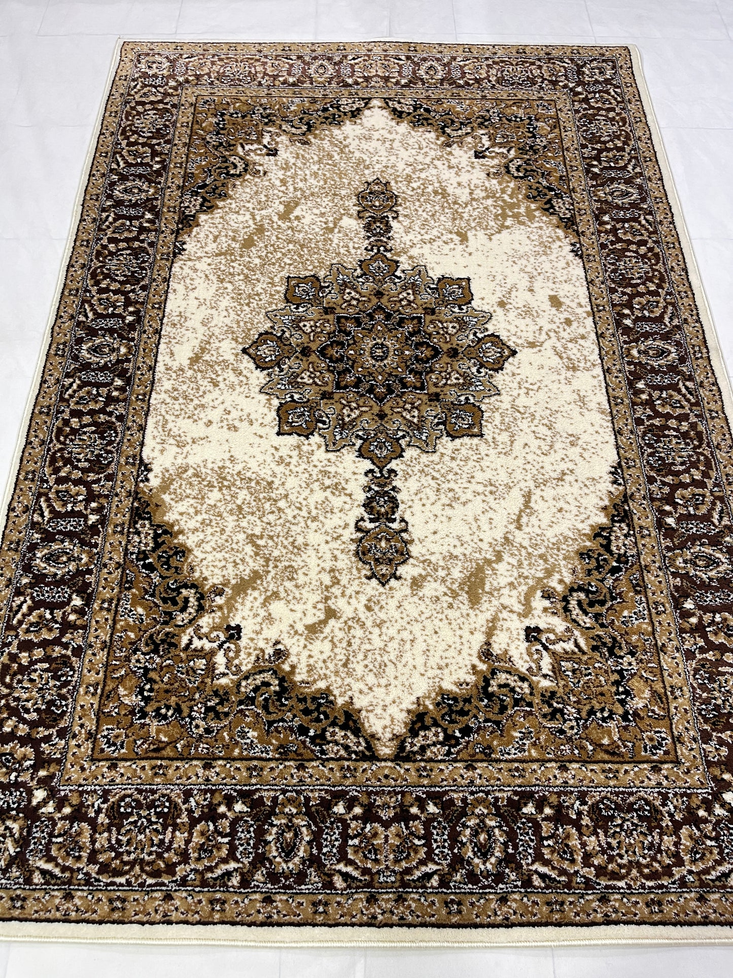 Persian polypropylene Rug,back woven(Article-45-Off White )
