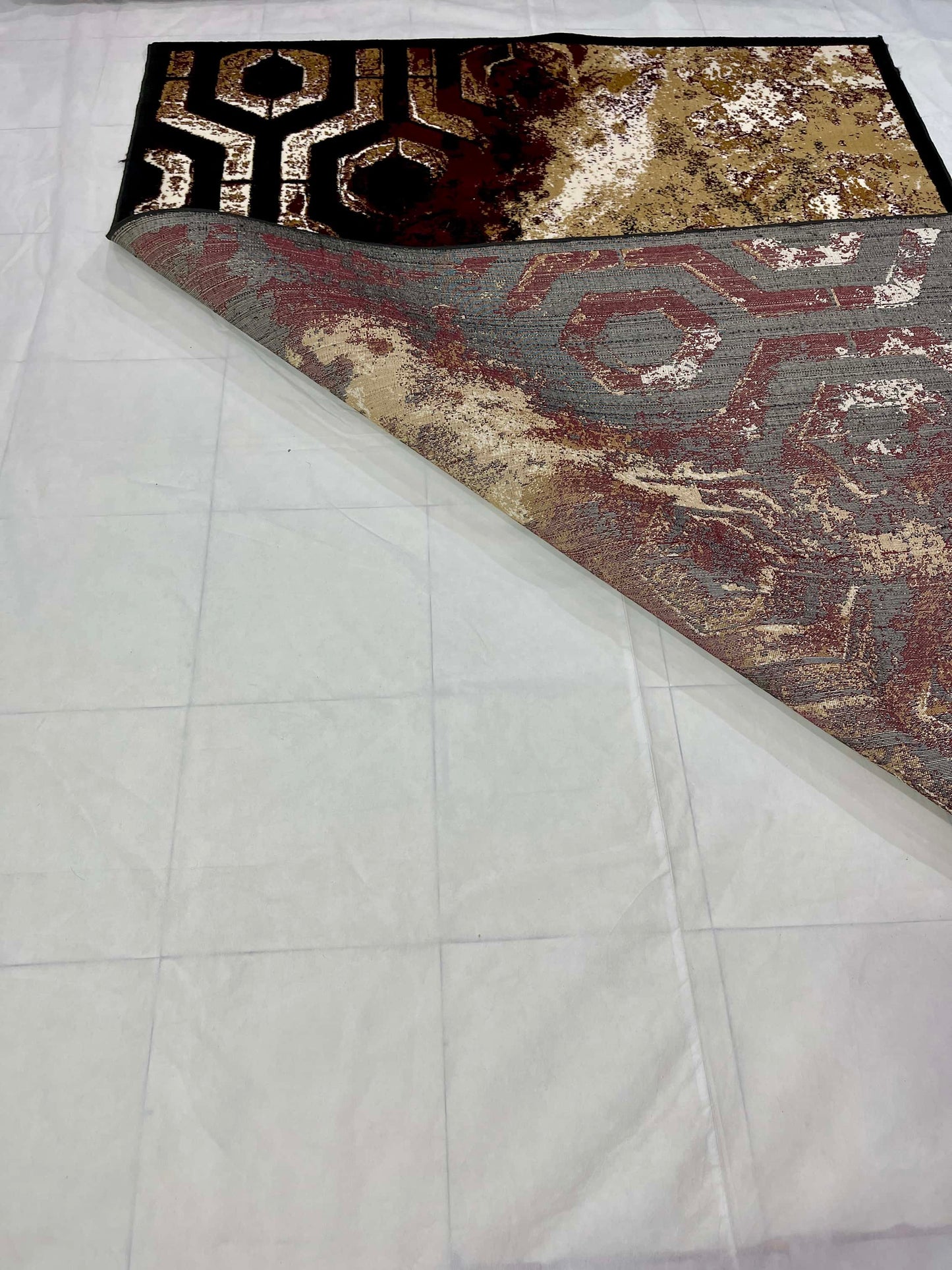 Modern polypropylene Rug,back woven(Article-4687-Black Multi)