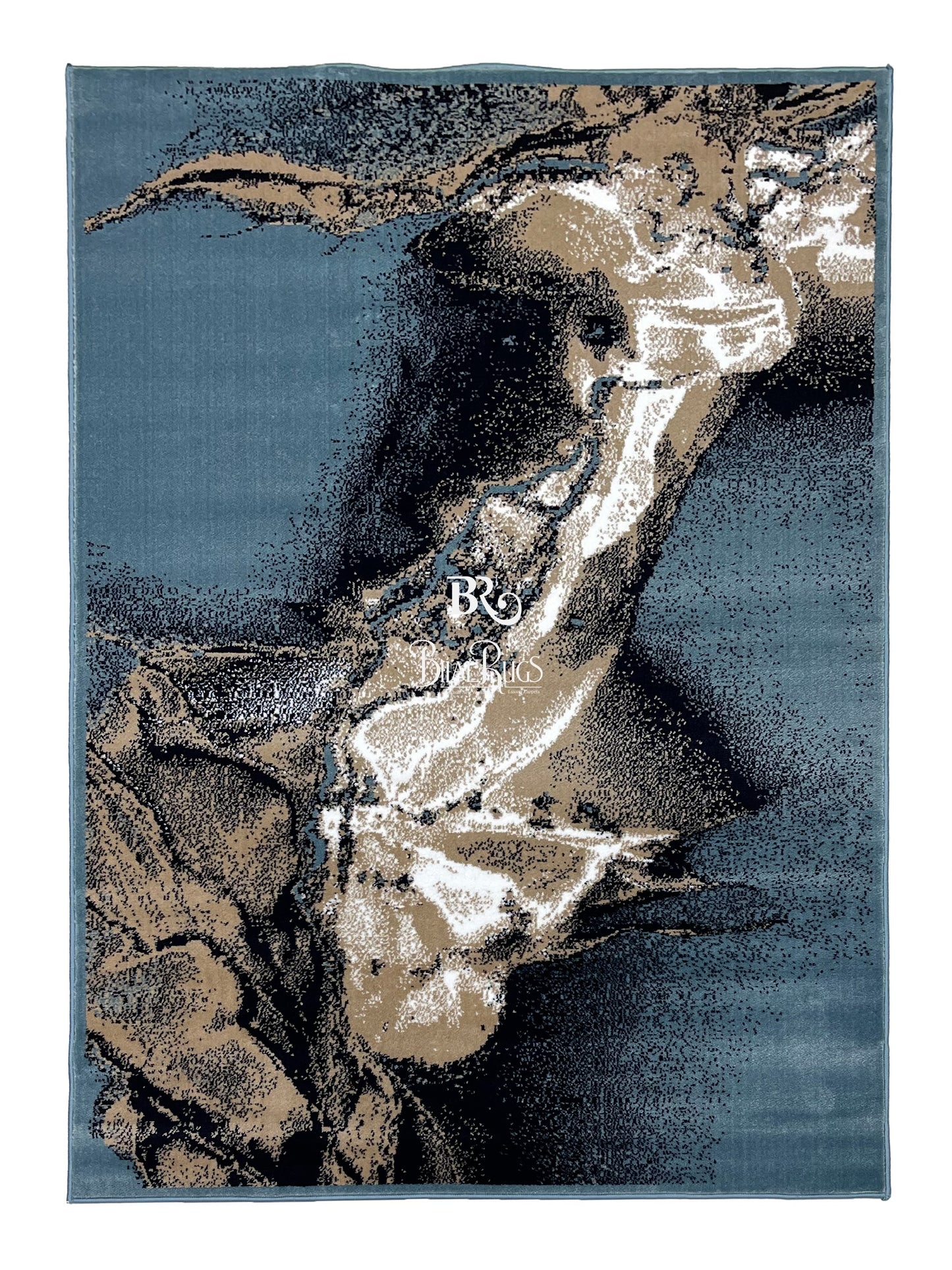 Modern polypropylene Rug,back woven(Article-349-Feroze)
Size : 5ft width x 7.3ft length (150cm x 220cm)