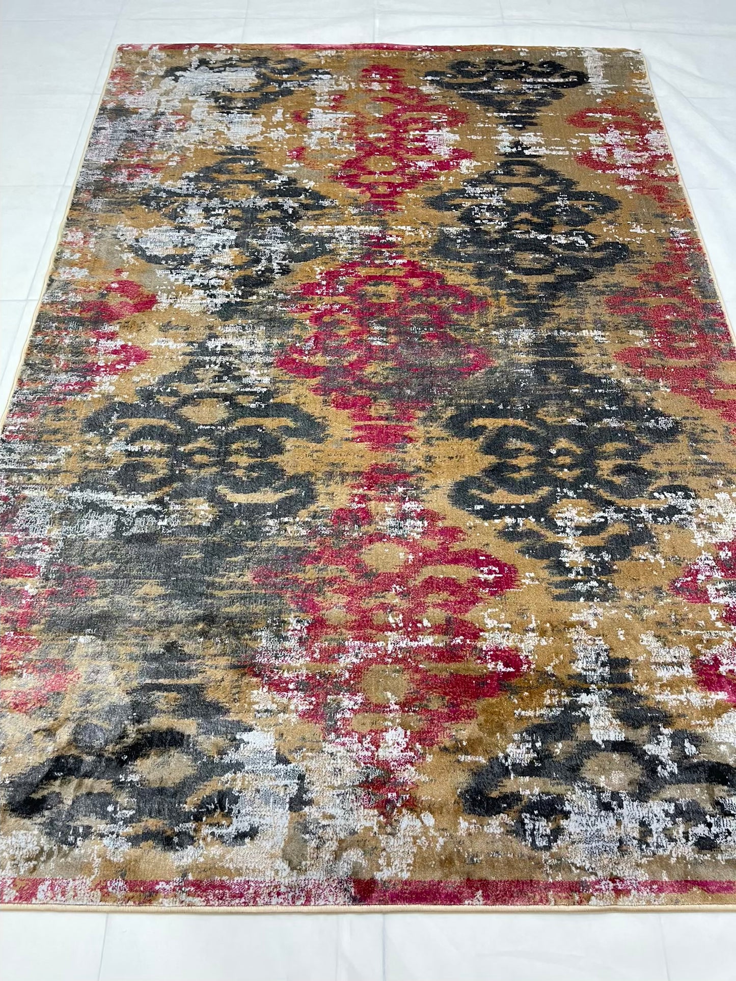 Modern Turkish Silk , Woven Back (Article-1302-Beige ,Multi) Size : 5 ft width x 7.3 ft length