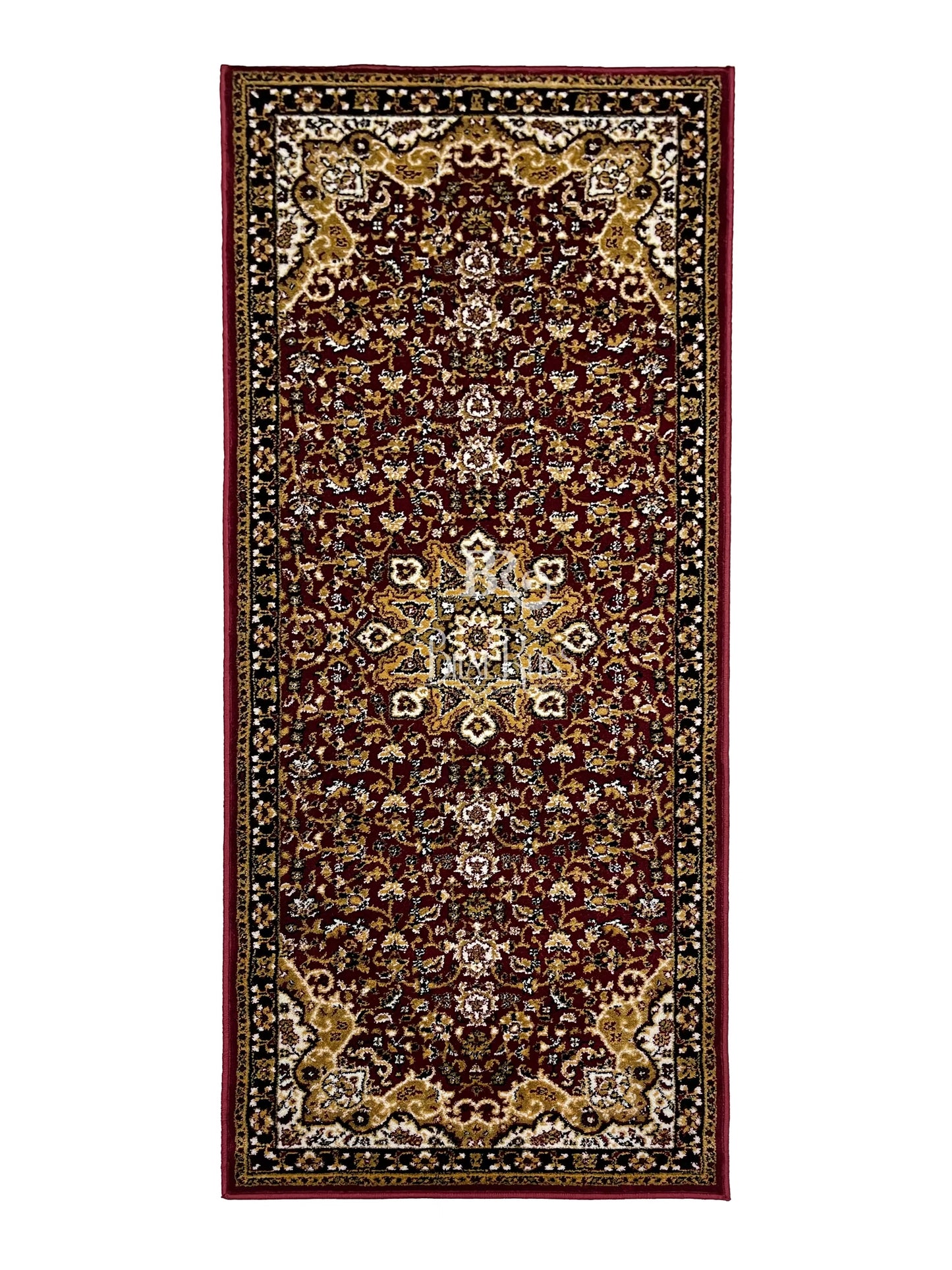 Red Persian Polypropylene Woven Runner. Size : 2.6 ft width x 6.6 ft length