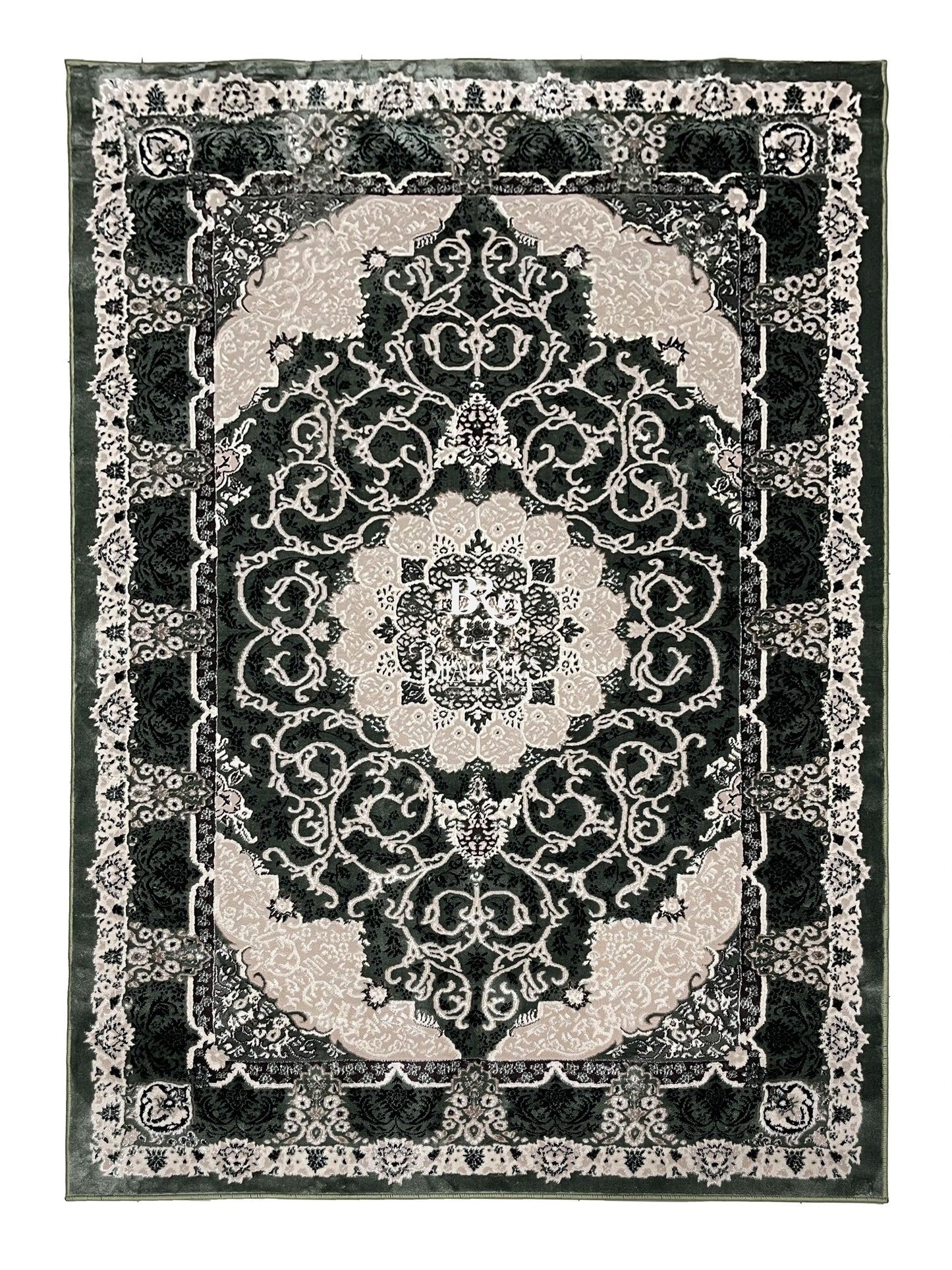 Turkish Polypropylene Silk.(Article-1679-Green ) Size : 5ft width  x 7.3ft length (150 cm x 220cm)