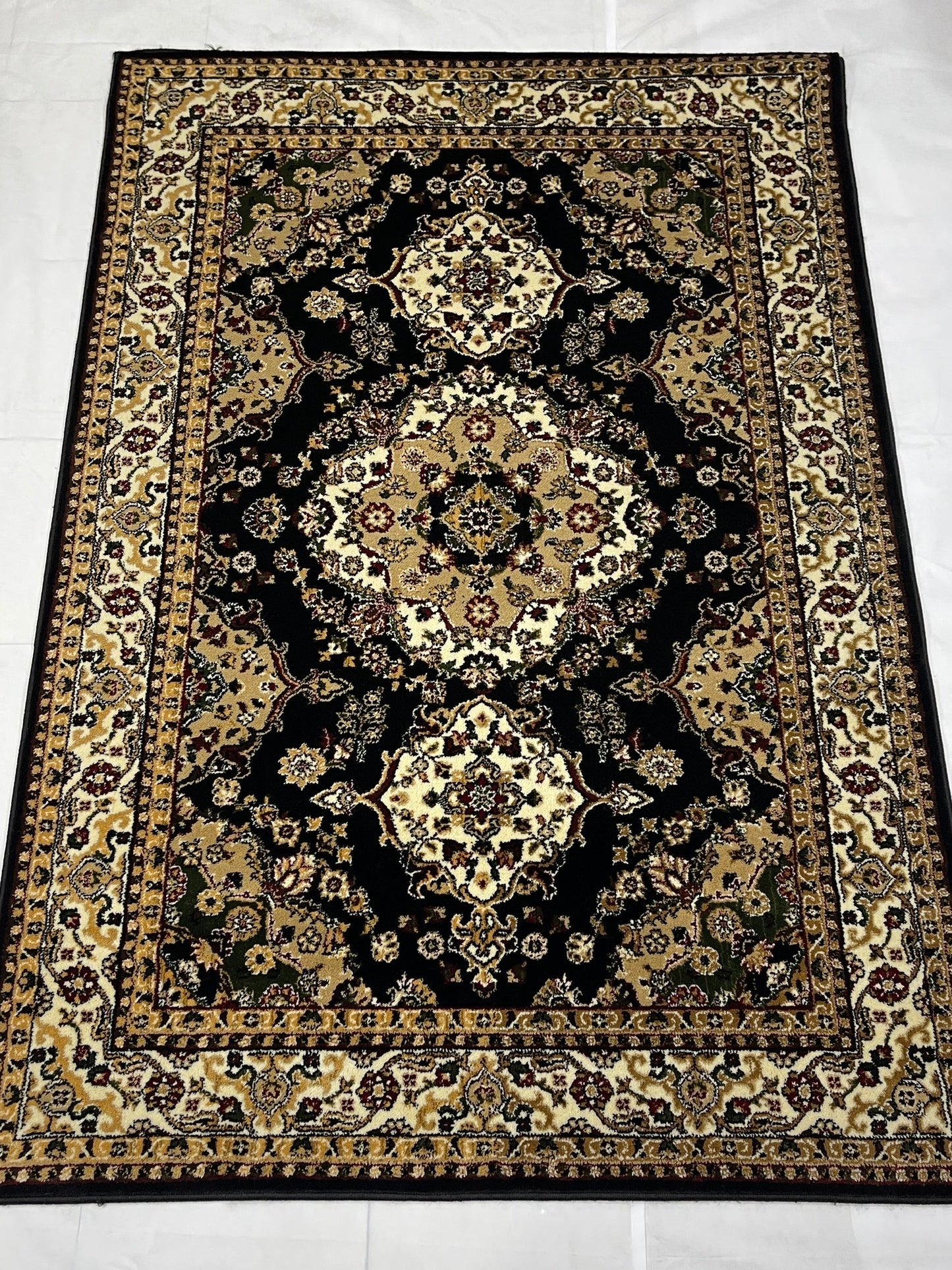 Persian Polypropylene Rug,back woven(Article-28-Black)
Size : 5ft width x 7.3ft length (150cm x 220cm)
