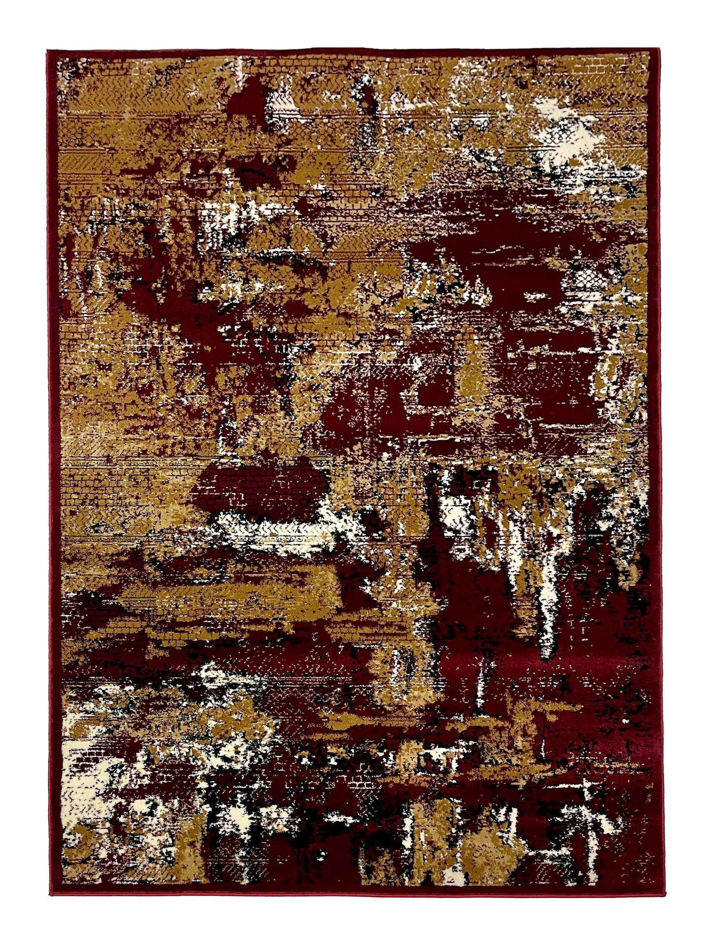 Modern polypropylene Rug,back woven(Article-129-Red)