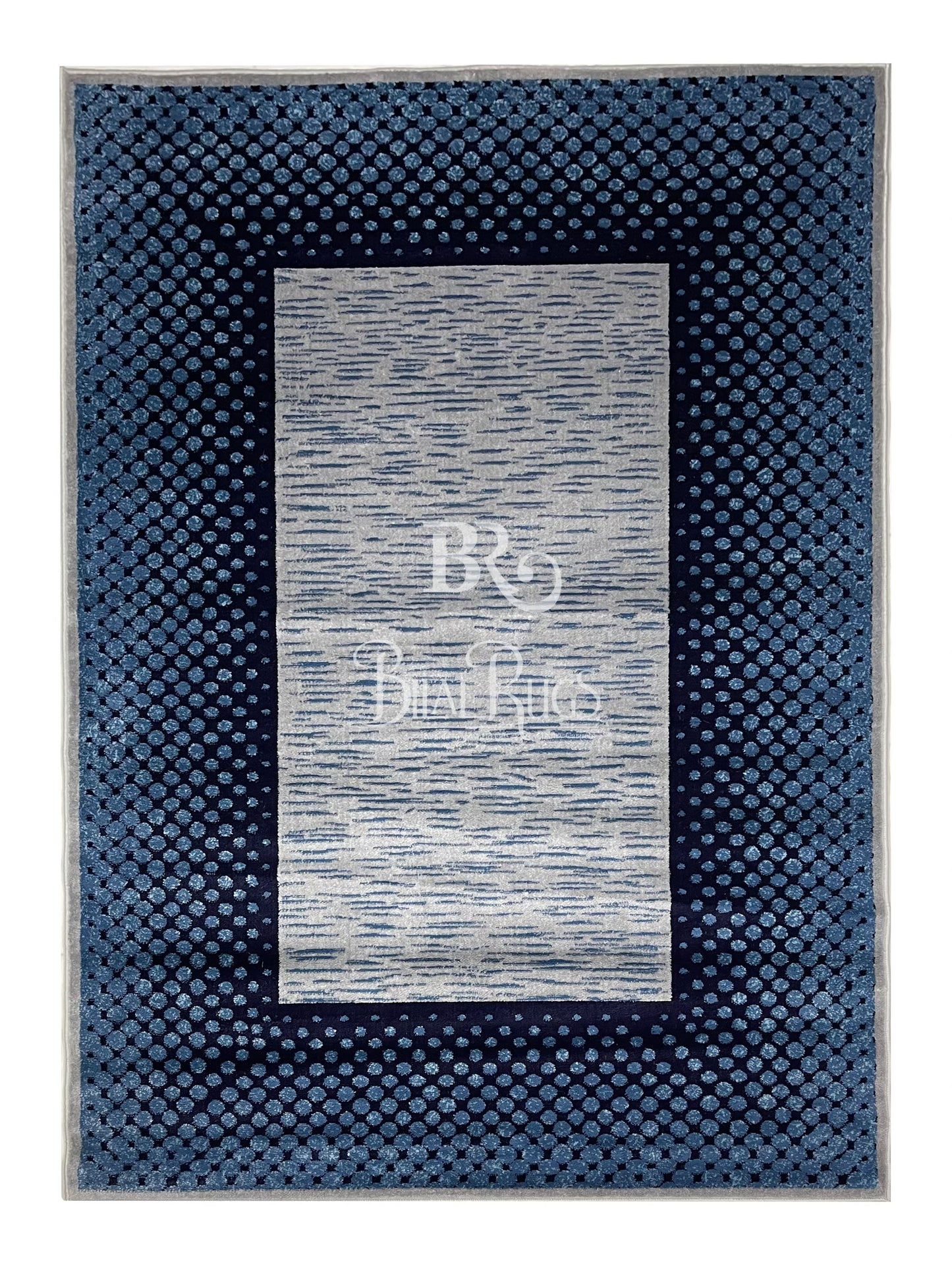 Modern polypropylene Rug,back woven(Article-1056-Grey) Size : 5ft width x 7.3ft length (150cm x 220cm)