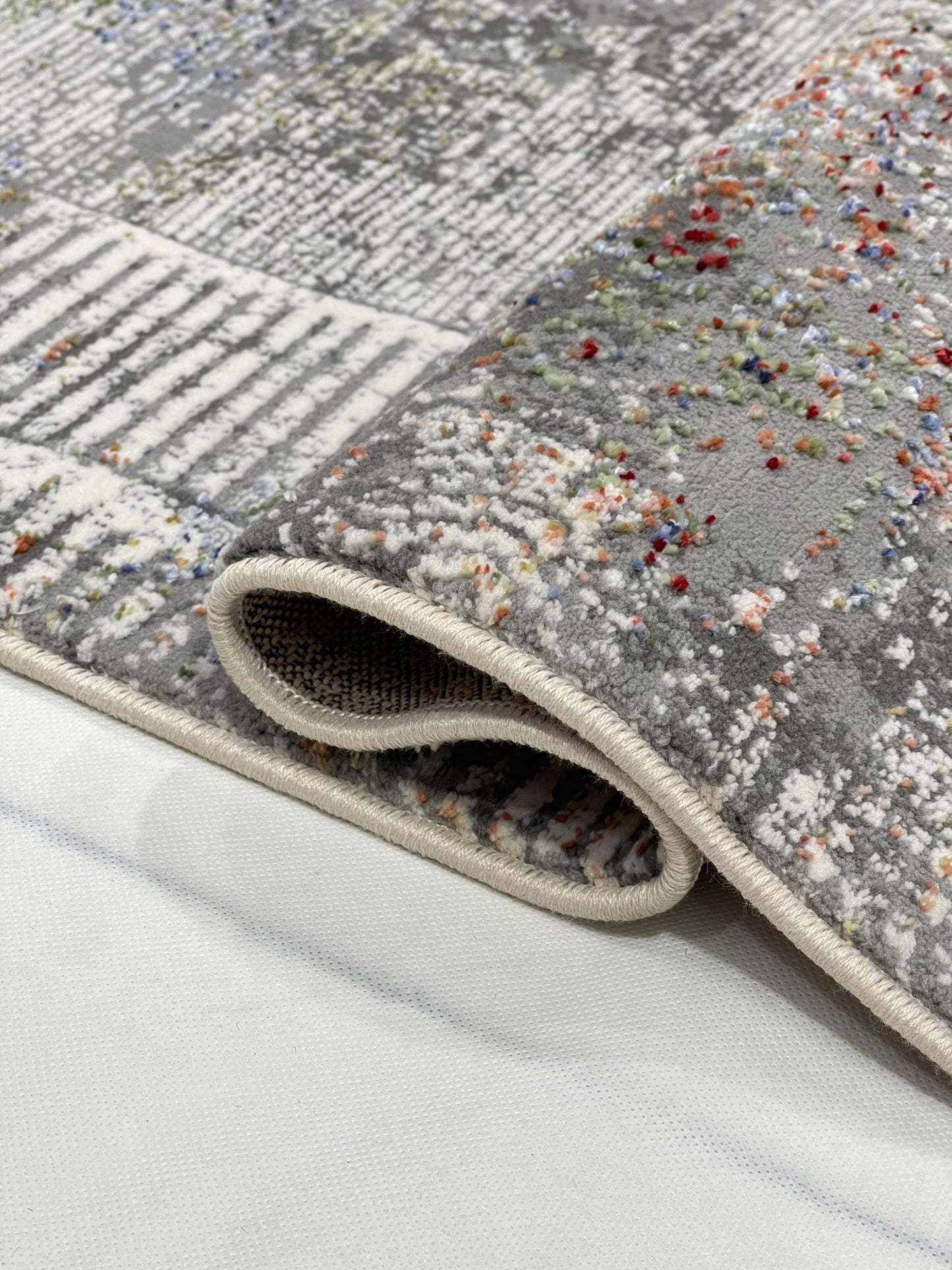 Irani viscose Rug , Woven Back Article-314-Multi Size : 3 ft width x 5 ft length (100 cm x 150cm)
