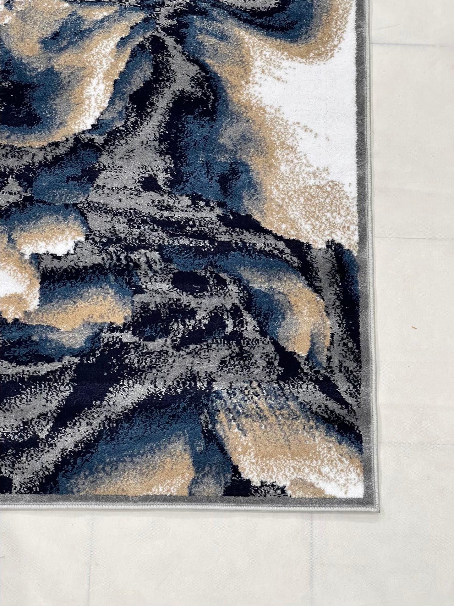 Modern polypropylene Rug,back woven(Article-6774-Grey ) Size : 5ft width  x 7.3ft length (150cm x 220cm)