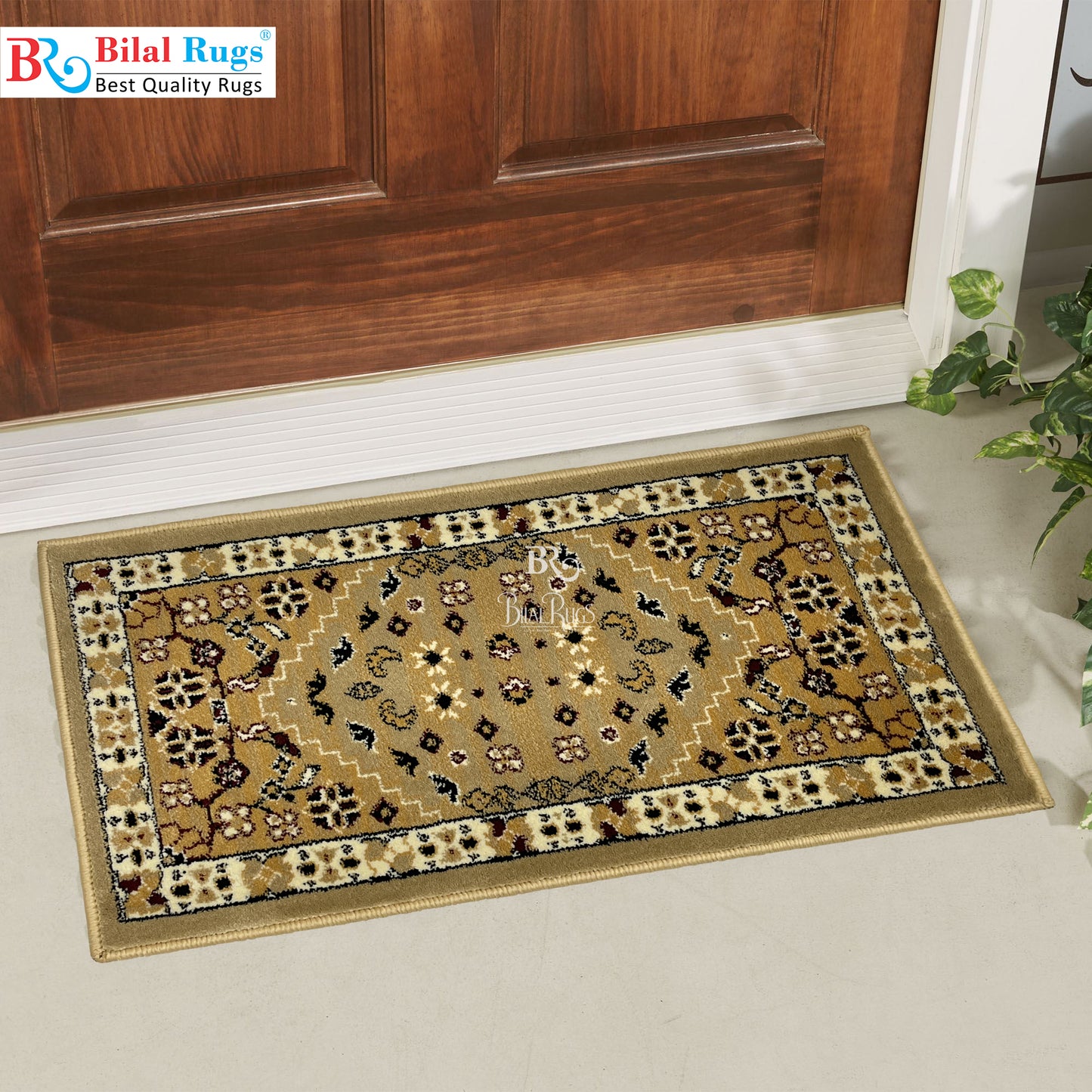 Beige Polypropylene Woven Door Mat.
Size : 40 cm x 75 cm