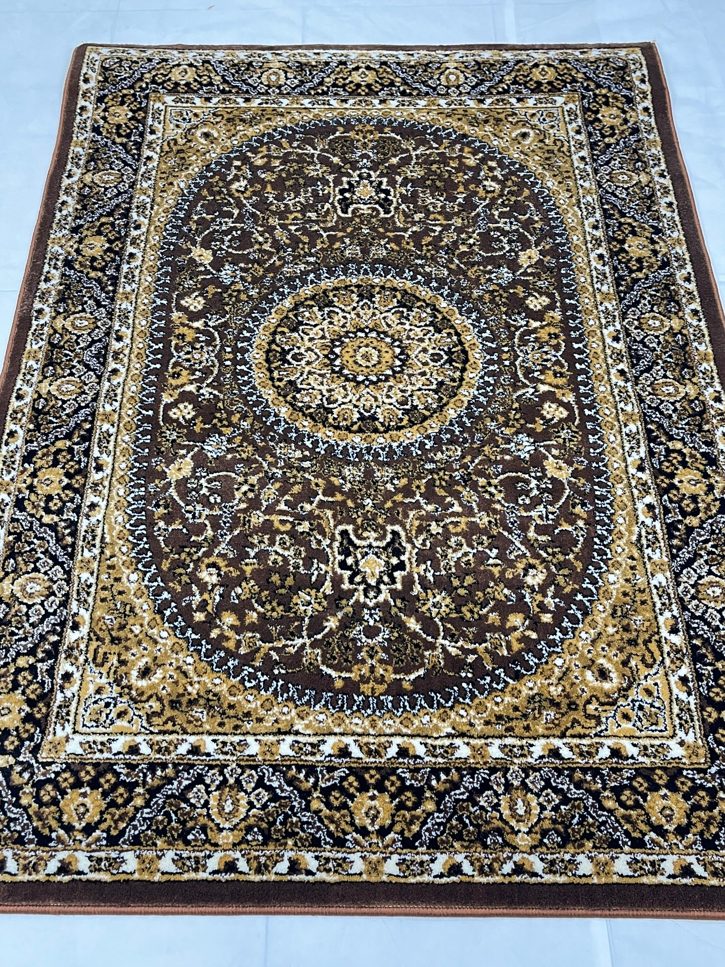 Persian Polypropylene Rug,Woven Back (Article-22-Brown)