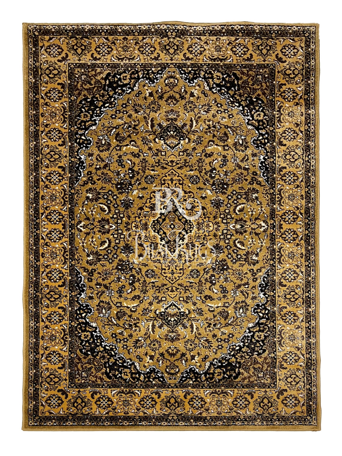 Persian polypropylene Rug,back woven(Article-01-Gold)
Size : 5ft width x 7.3ft length (150cm x 220cm)