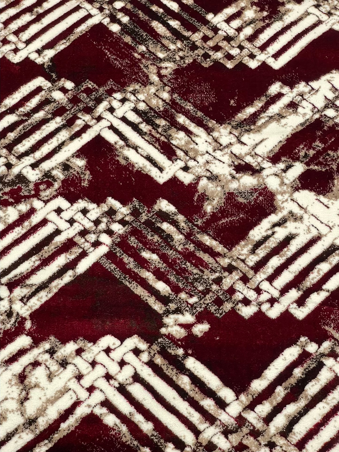 Pakistani Silk Woven Rug.(Article-1451-Red) Size : 5ft width x 7.3ft length (150cm x 220cm)
