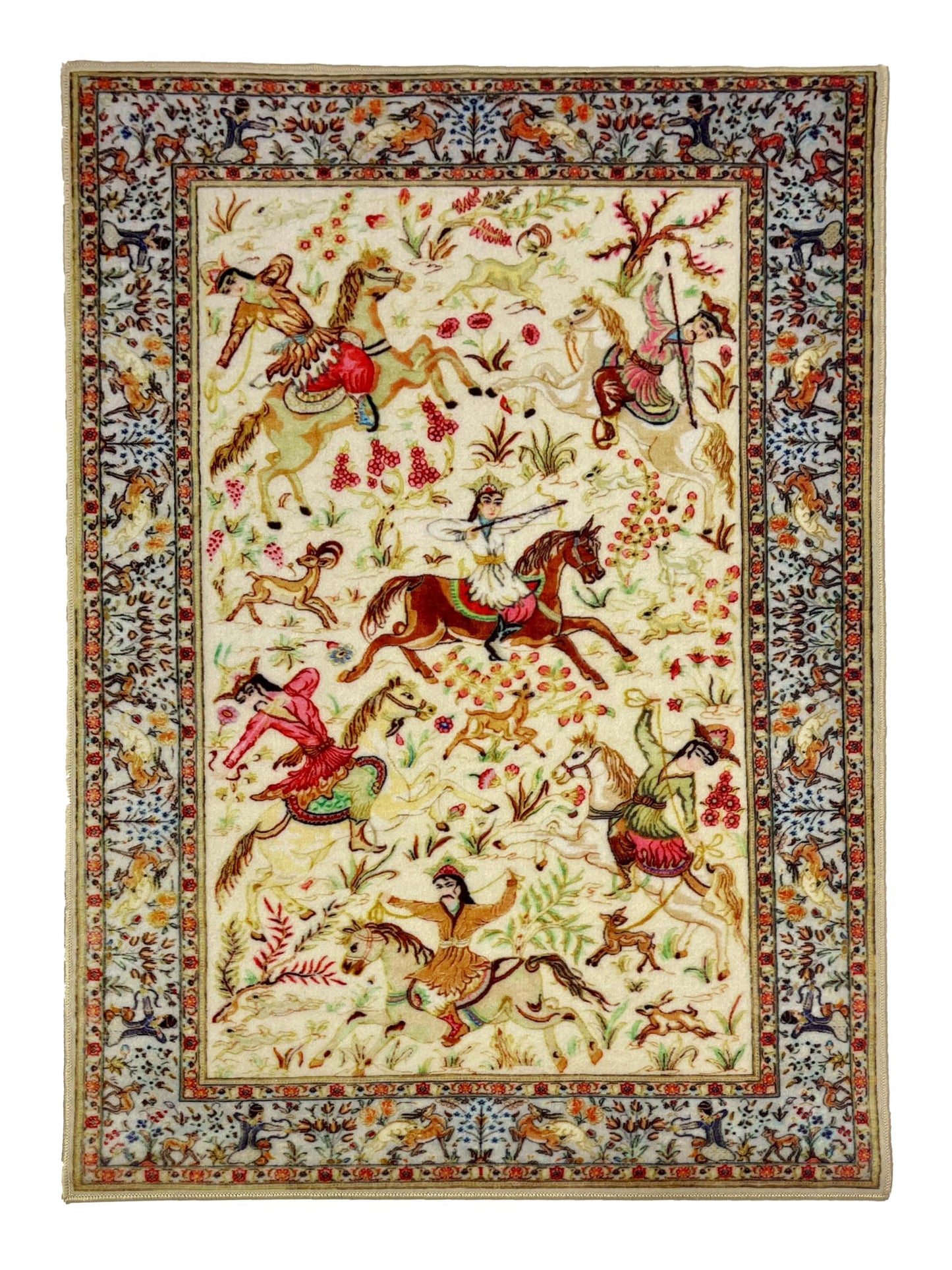 TPR Non Woven Rug. Article-06-Cream , Multi