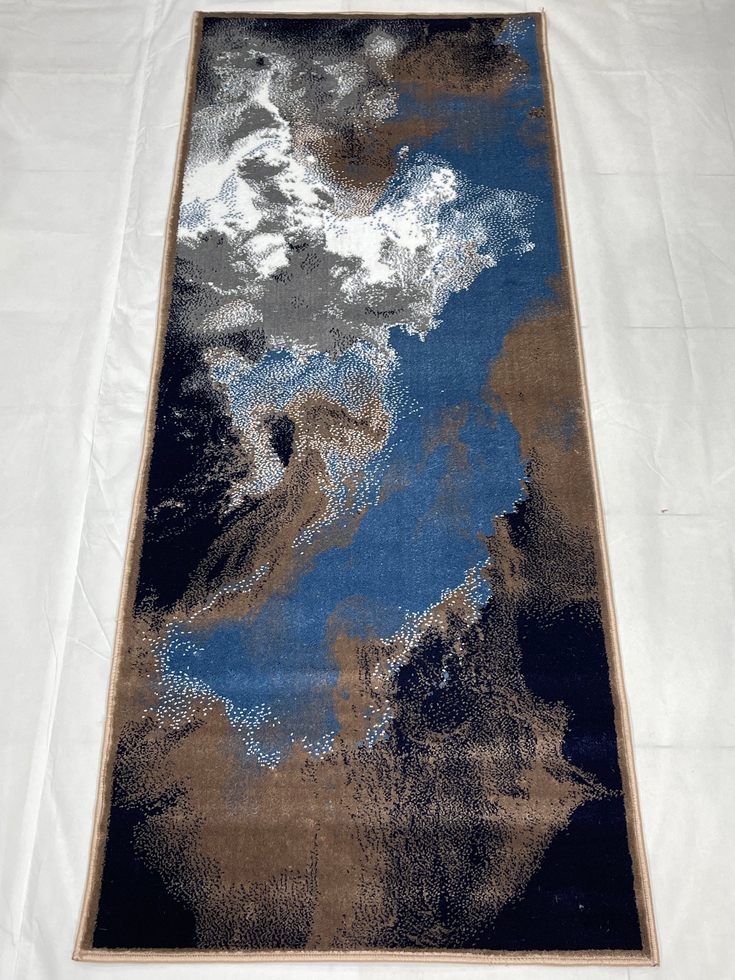 Mink Modern Polypropylene Woven Rug. Size : 2.6 ft width x 6.6 ft length (80 cm x 200cm)