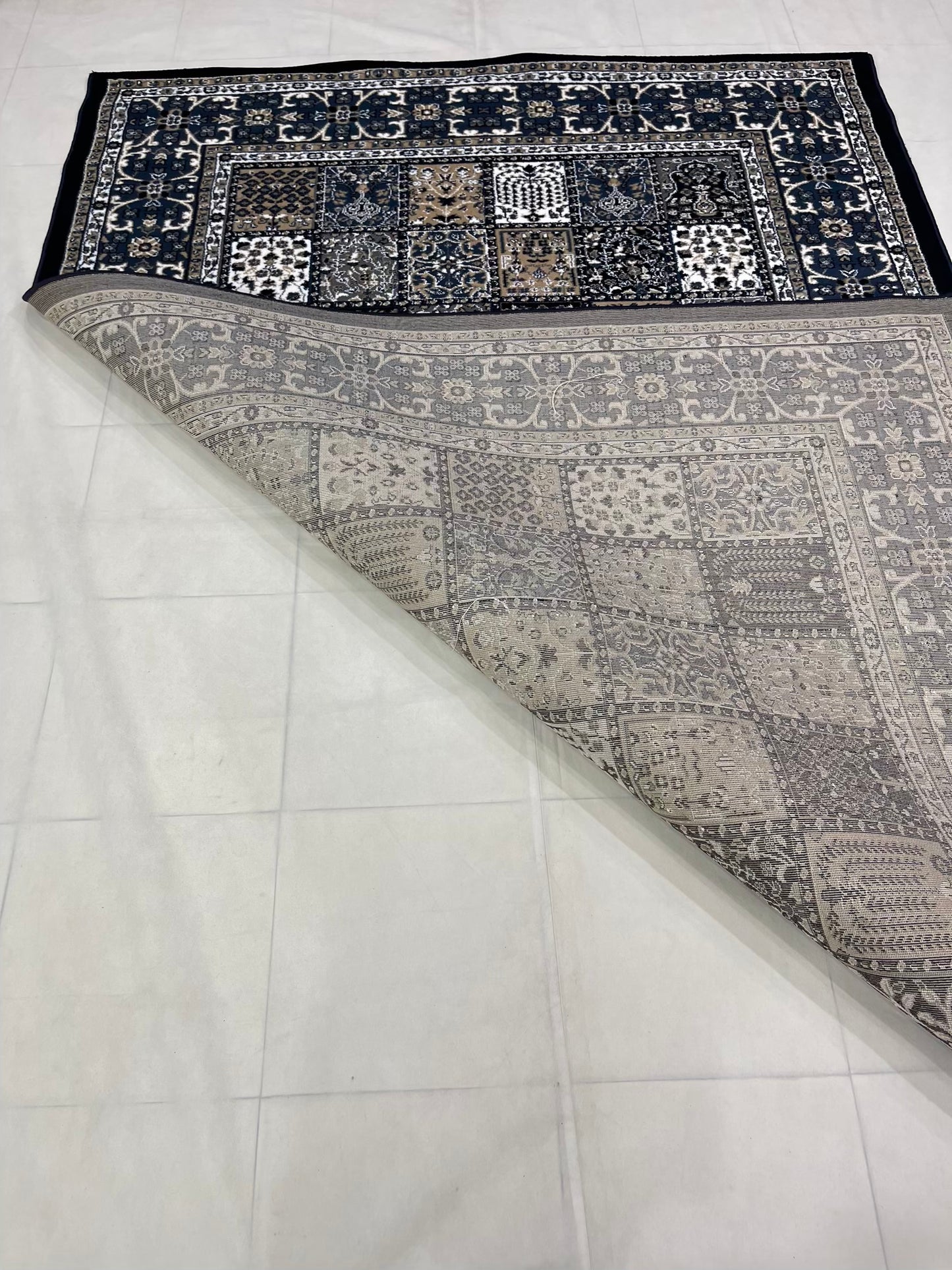 Persian polypropylene Rug,back woven(Article-42-Blue)
Size : 6.6 ft width x 9.6 ft length (200cm x 290cm)