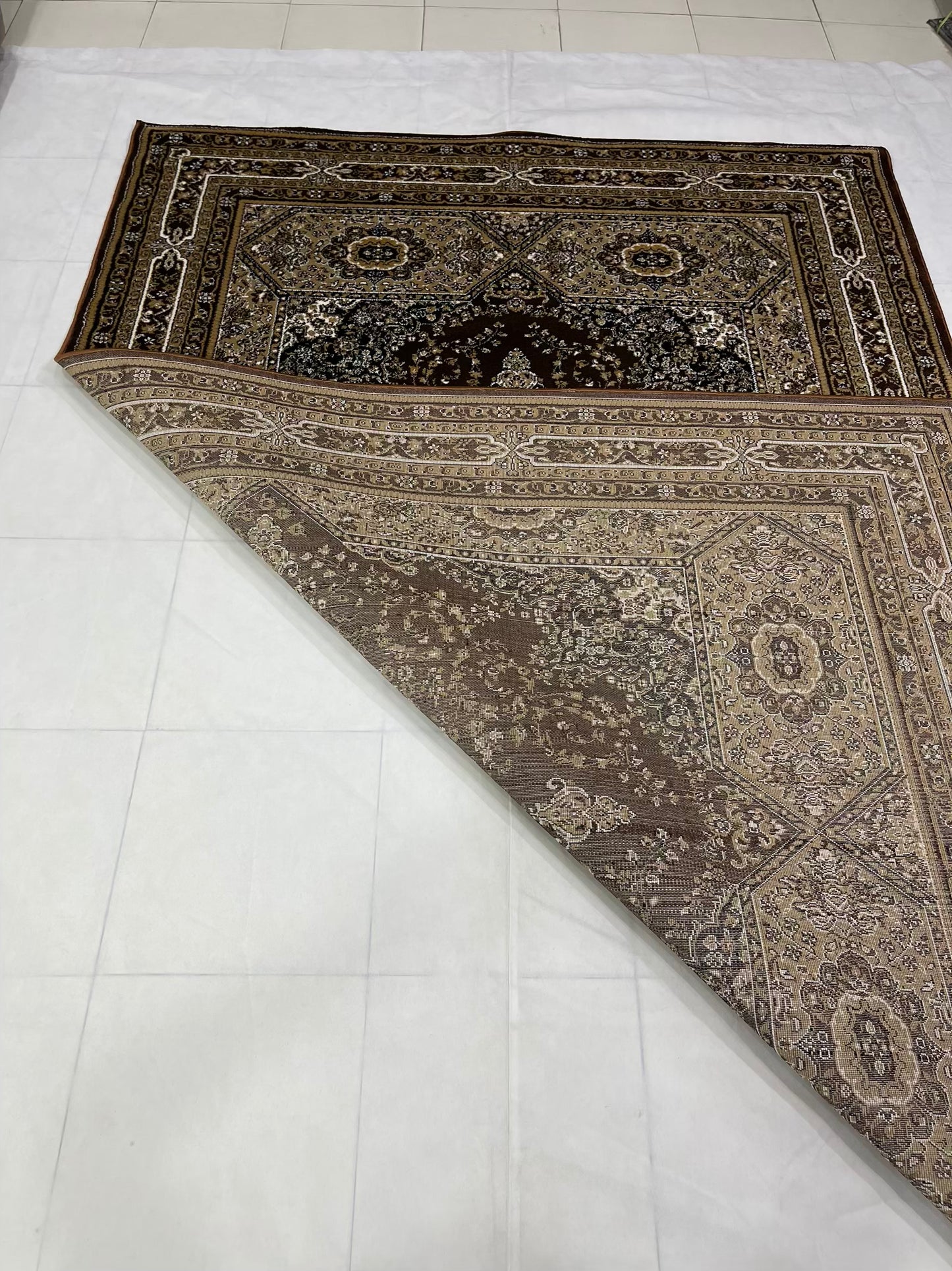 Persian Polypropylene Rug,back woven(Article-99-Brown)