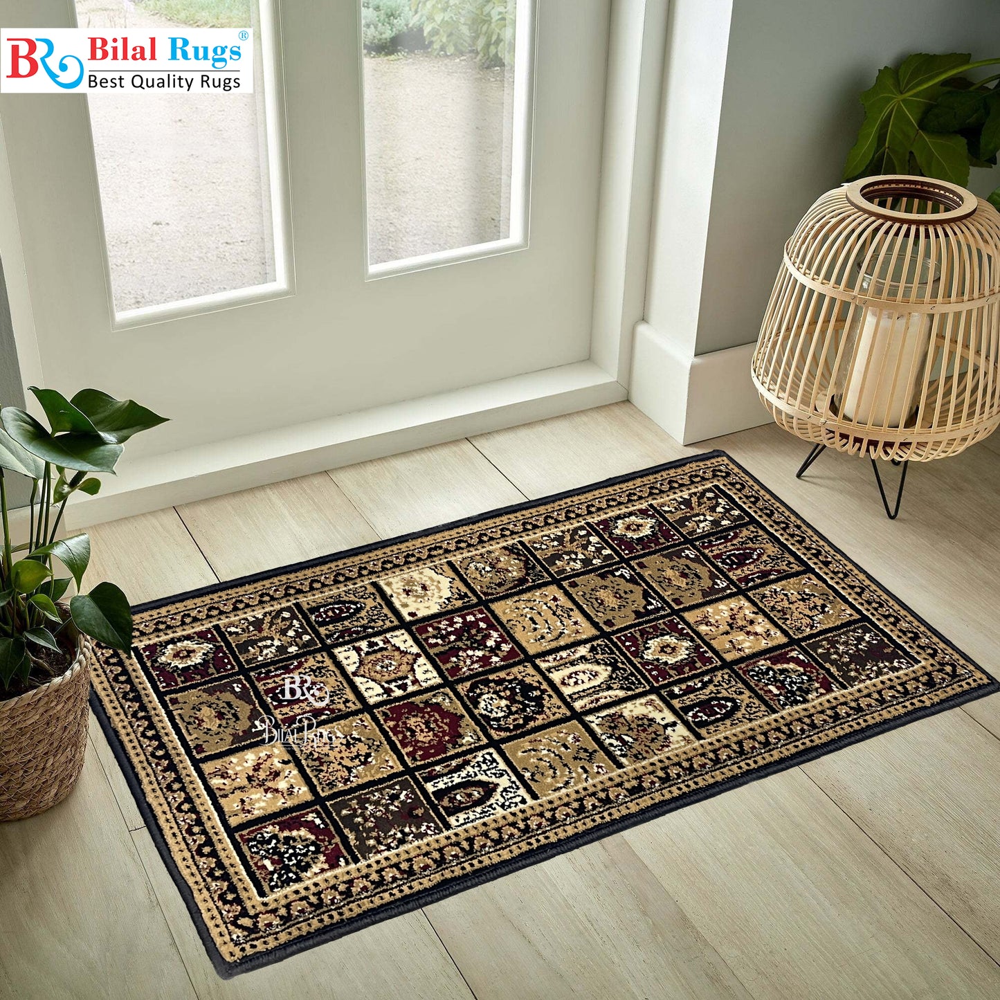 Black Polypropylene Woven Door Mat.
Size : 40 cm x 75 cm