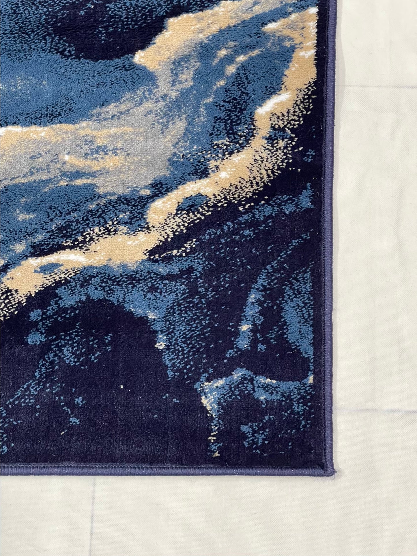 Modern polypropylene Rug,back woven(Article-872-Blue)
Size : 5ft width x 7.3ft length (150cm x 220cm)