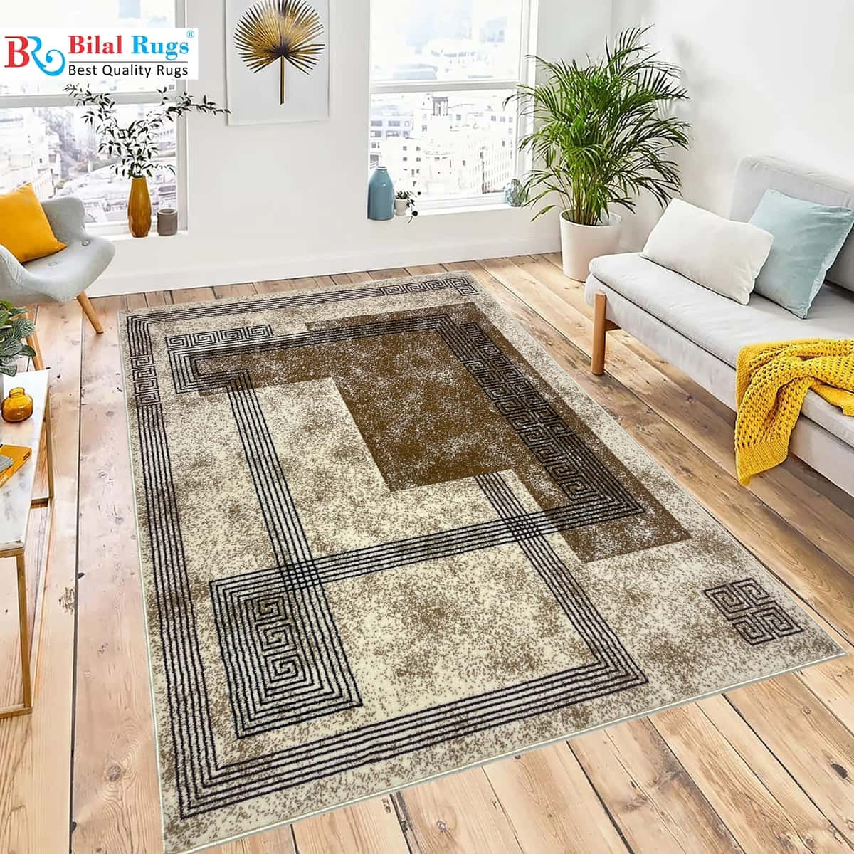 Modern Polypropylene Rug,back woven(Article-1825-Off white)
Size : 6ft width x 9.6 ft length ( 200 cm x 290cm)