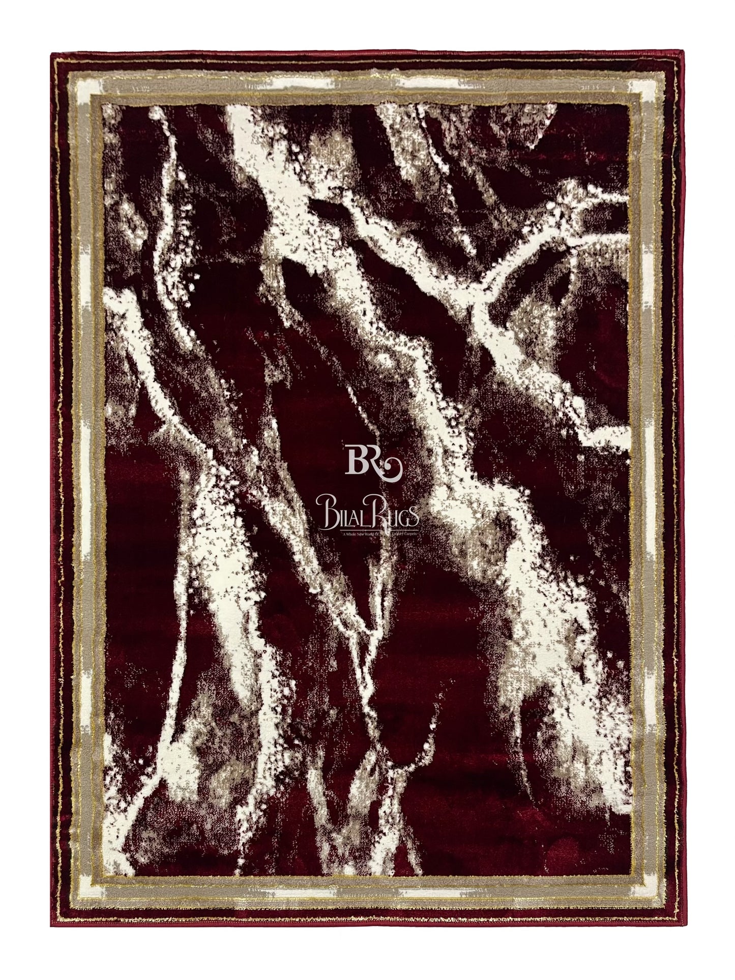 Pakistani Silk Woven Rug.(Article-1552-Red) Size : 4 ft width x 5.6 ft length