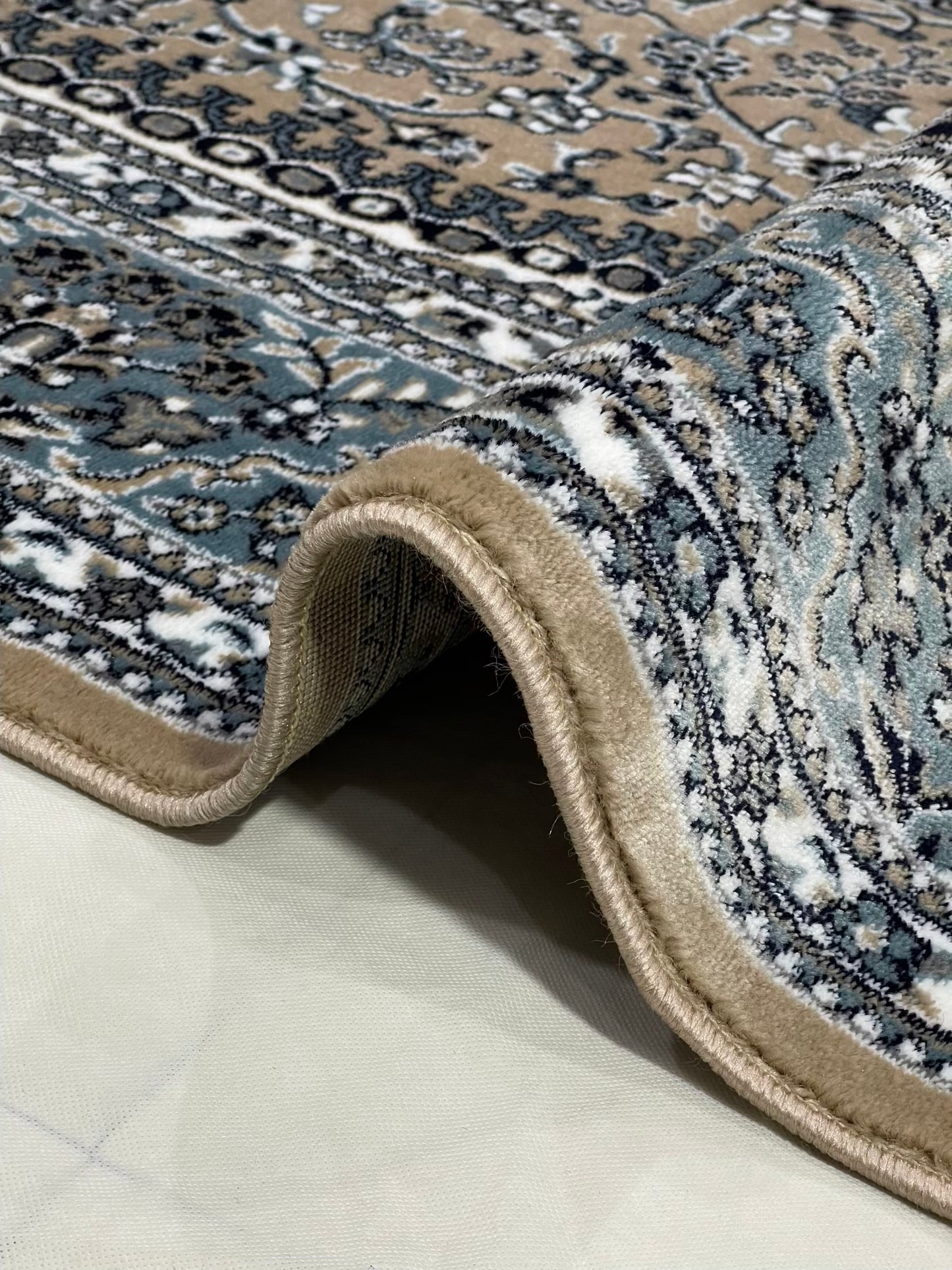 Persian polypropylene Rug,back woven(Article-22-mink , blue)
Size : 6.6 ft width x 9.6 ft length (200cm x 290cm)