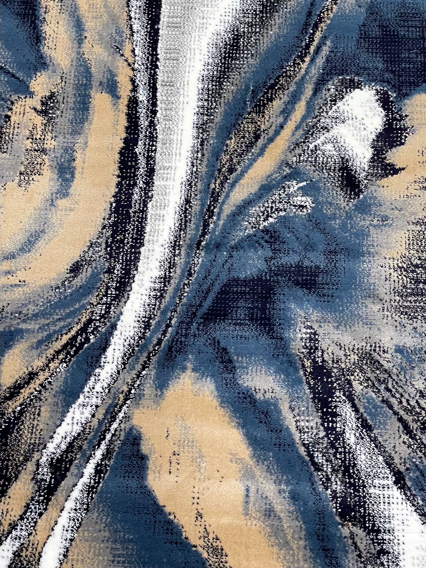 Modern polypropylene Rug,back woven(Article-1777-Blue) Size : 5 ft width x 7.3 ft length ( 150 cm x 220 cm)