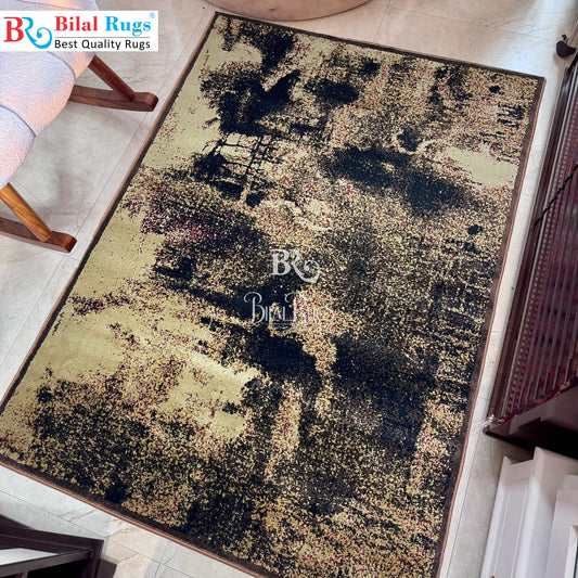 Modern Polypropylene Rug,Woven Back (Article-171-Brown) Size : 4 ft width x 5.6 ft length (120 cm x 170 cm)
