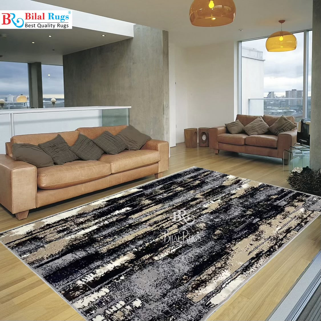 Pakistani Silk Woven Rug.(Article-1554-Grey) Size : 4 ft width x 5.6 ft length