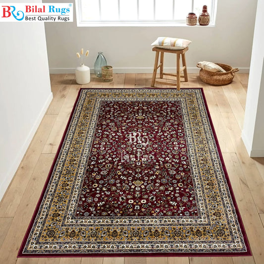 Persian Polypropylene Rug,back woven(Article-140-Red)