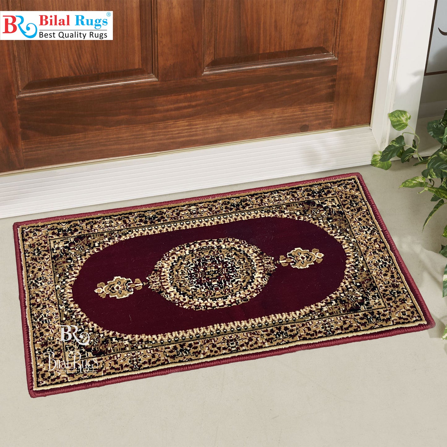 Red Polypropylene Woven Door Mat.
Size : 40 cm x 75 cm