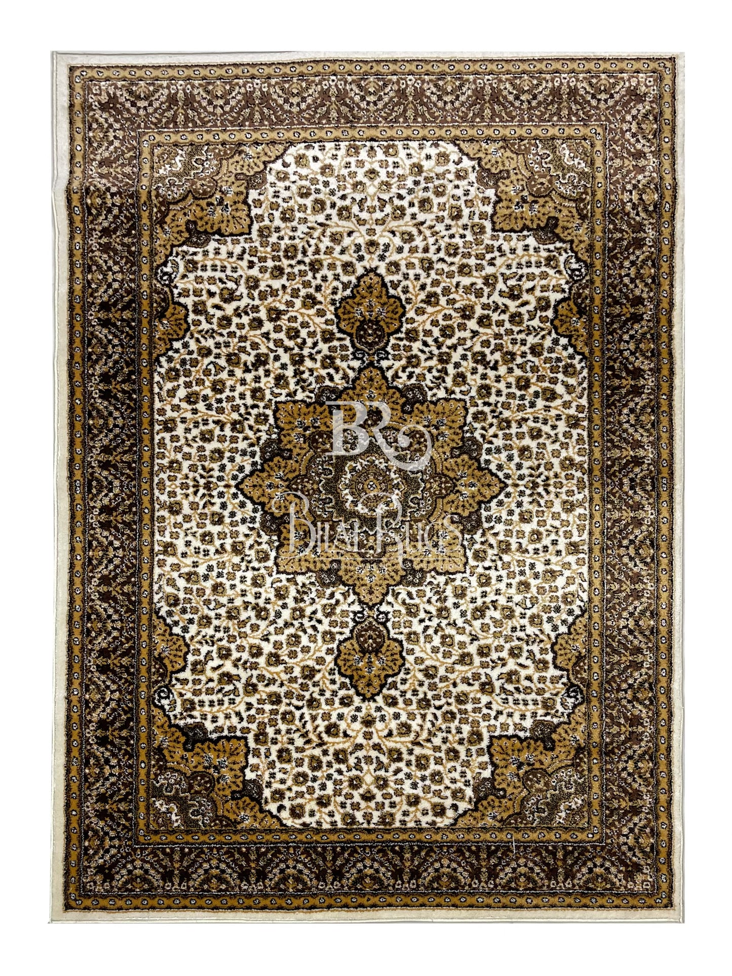 Persian polypropylene Rug,back woven(Article-141-Off white)
Size : 5ft width x 7.3ft length (150cm x 220cm)