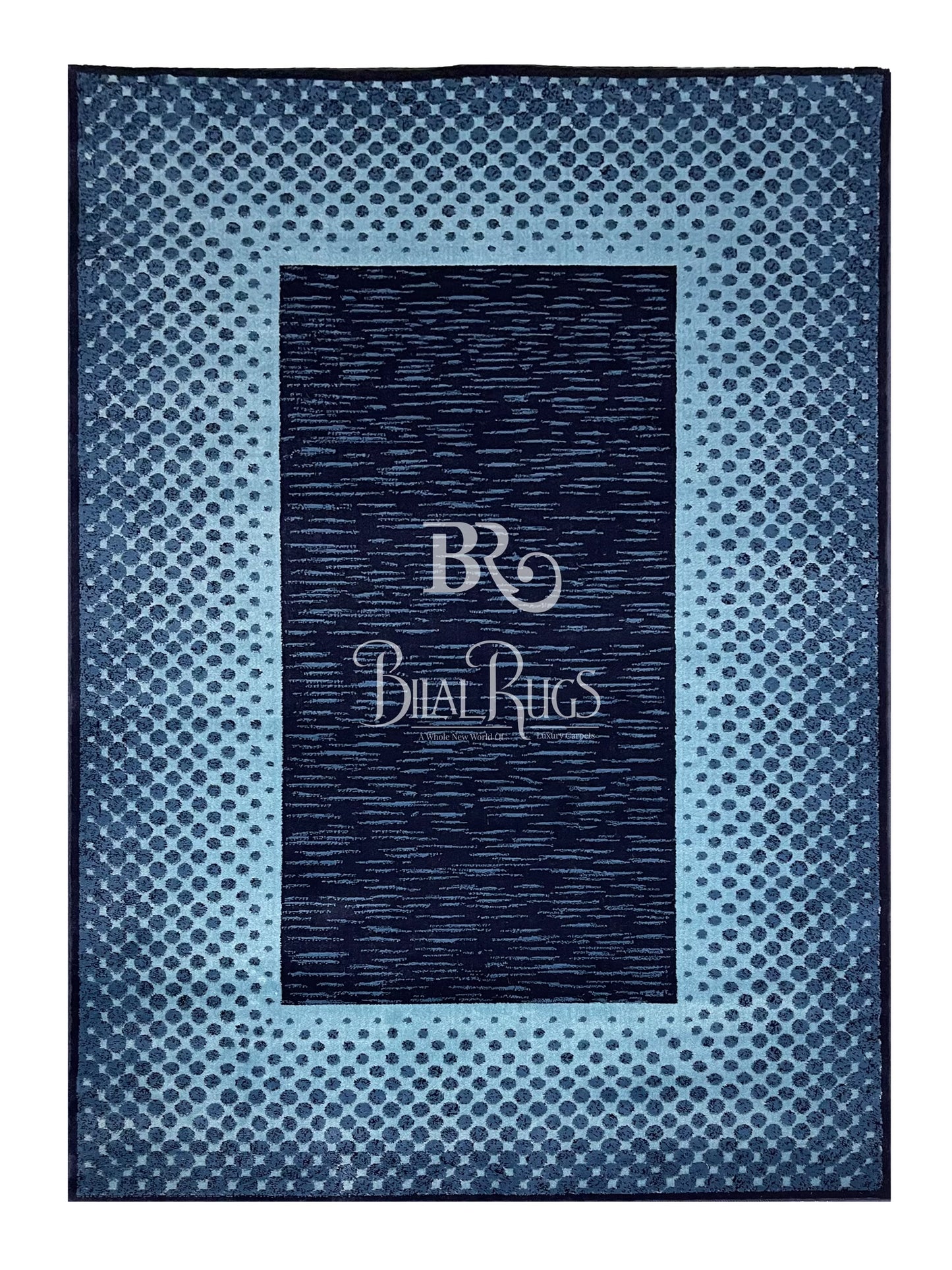 Modern polypropylene Rug,back woven(Article-1866-Black) Size : 5ft width x 7.3ft length (150cm x 220cm)