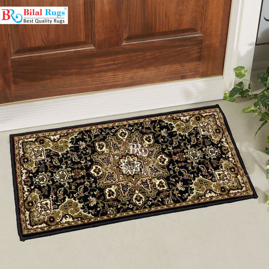 Black  Polypropylene Woven Door Mat.
Size : 40 cm x 75 cm