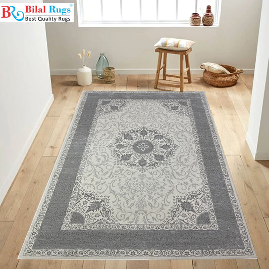 Turkish Polyester Silk.(Article-1601-Off white ) Size : 6.6 ft width x 9.6 ft length ( 200 cm x 290 cm)