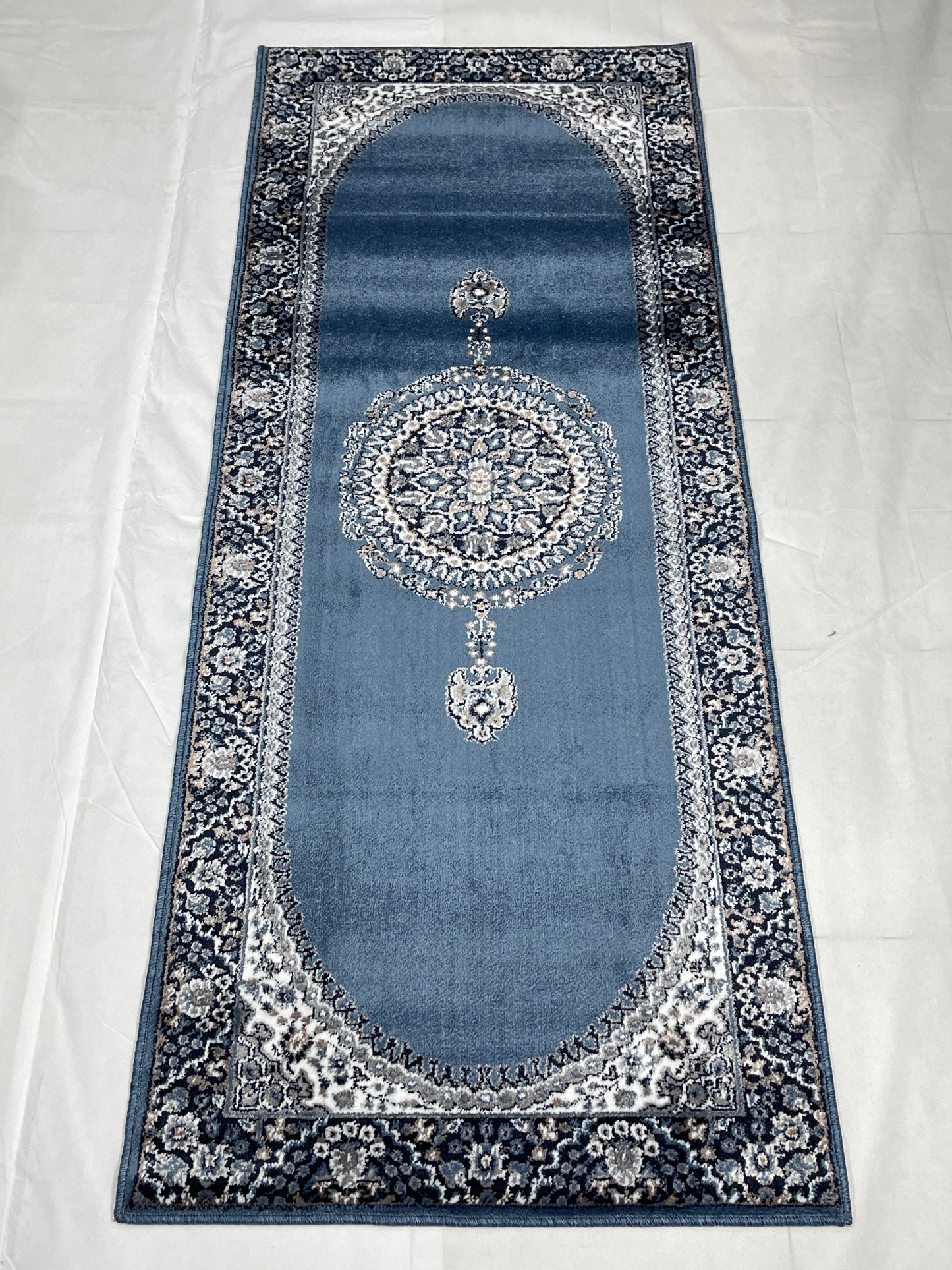 Blue Persian Polypropylene Woven Runner.
Size : 2.6 ft width x 6.6 ft length