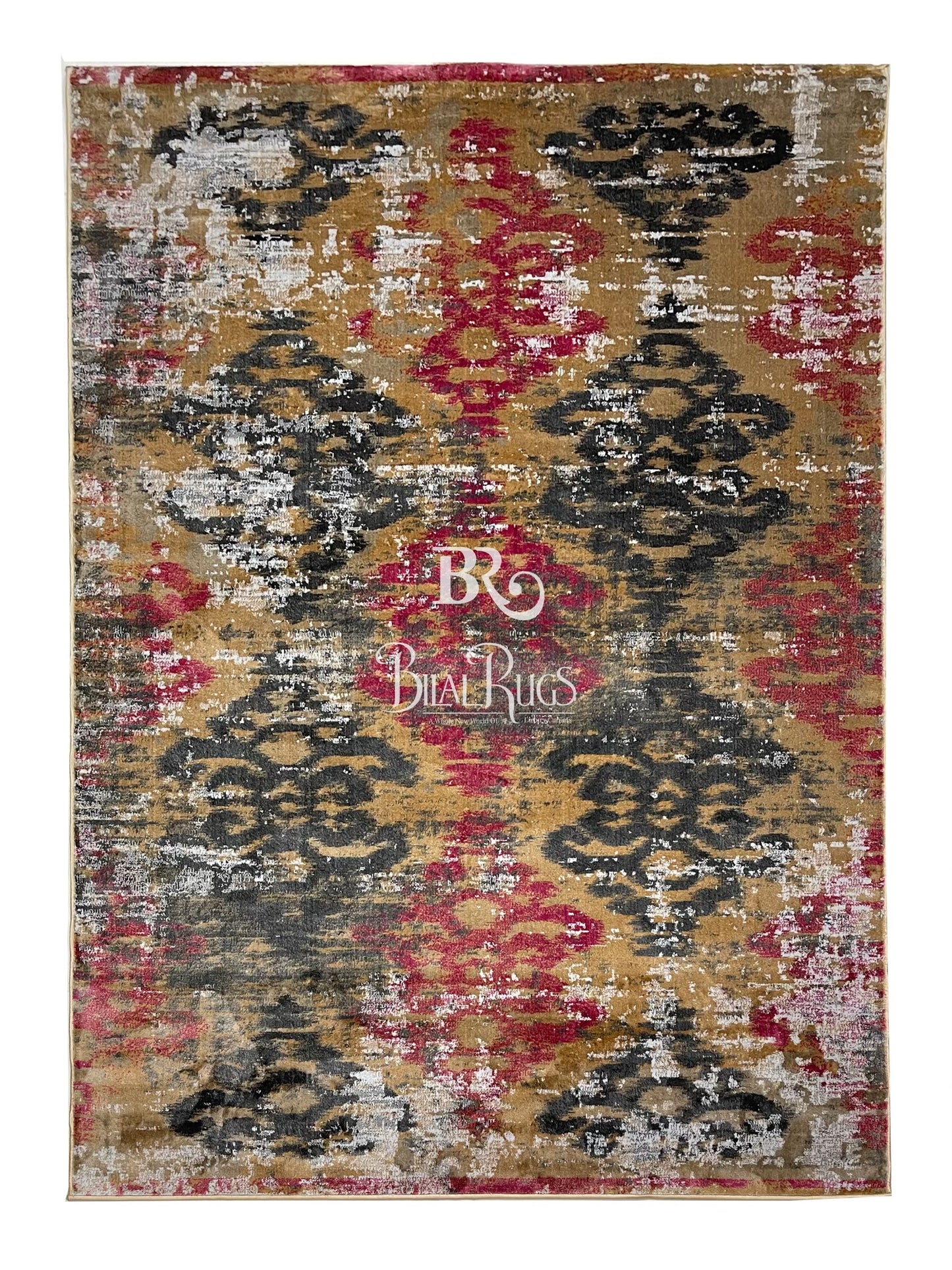 Modern Turkish Silk , Woven Back (Article-1302-Beige ,Multi) Size : 5 ft width x 7.3 ft length