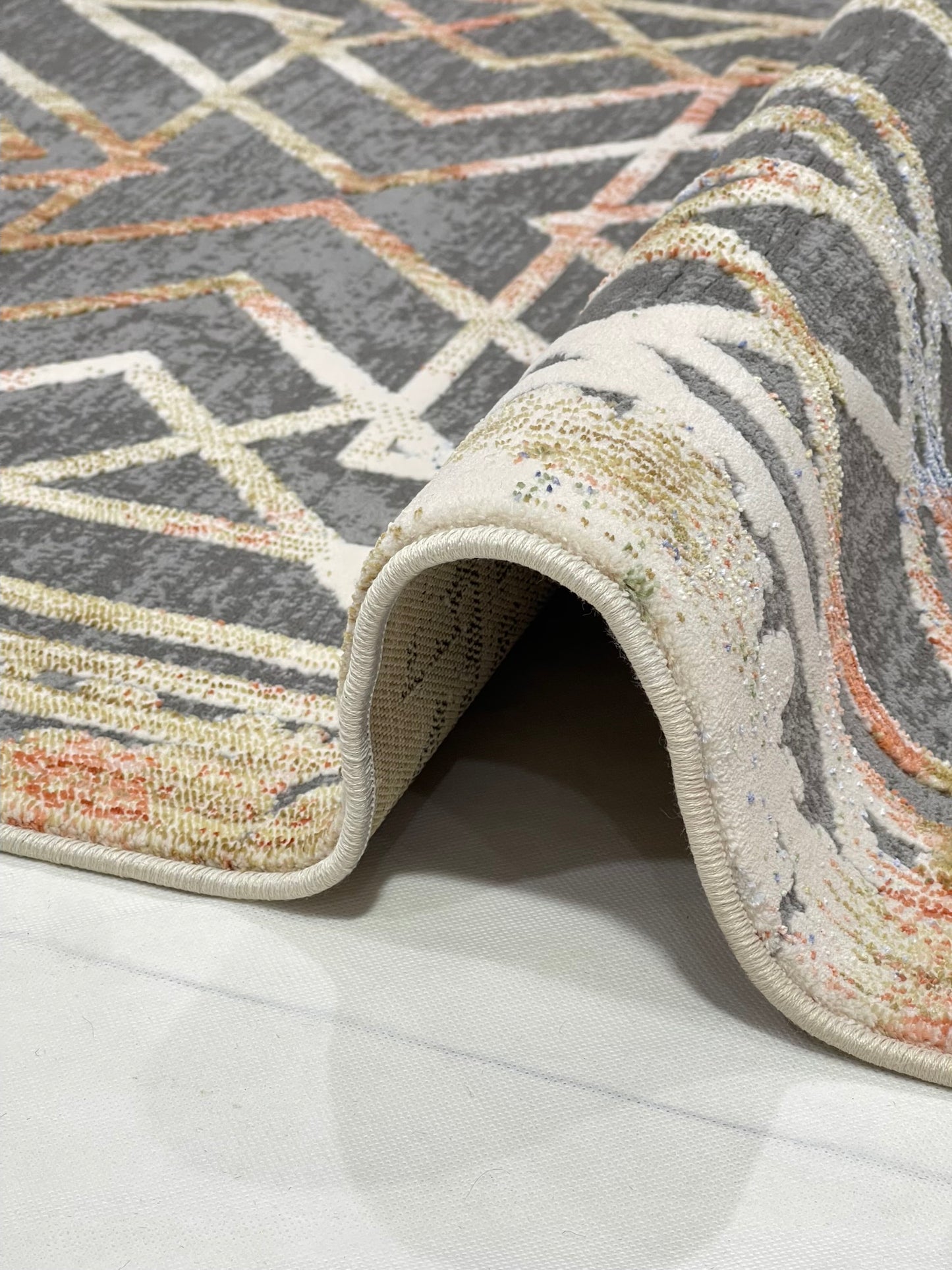 Irani Viscose Rug , Woven Back Article-309-Peach Size : 3 ft width x 5 ft length (100 cm x 150cm)