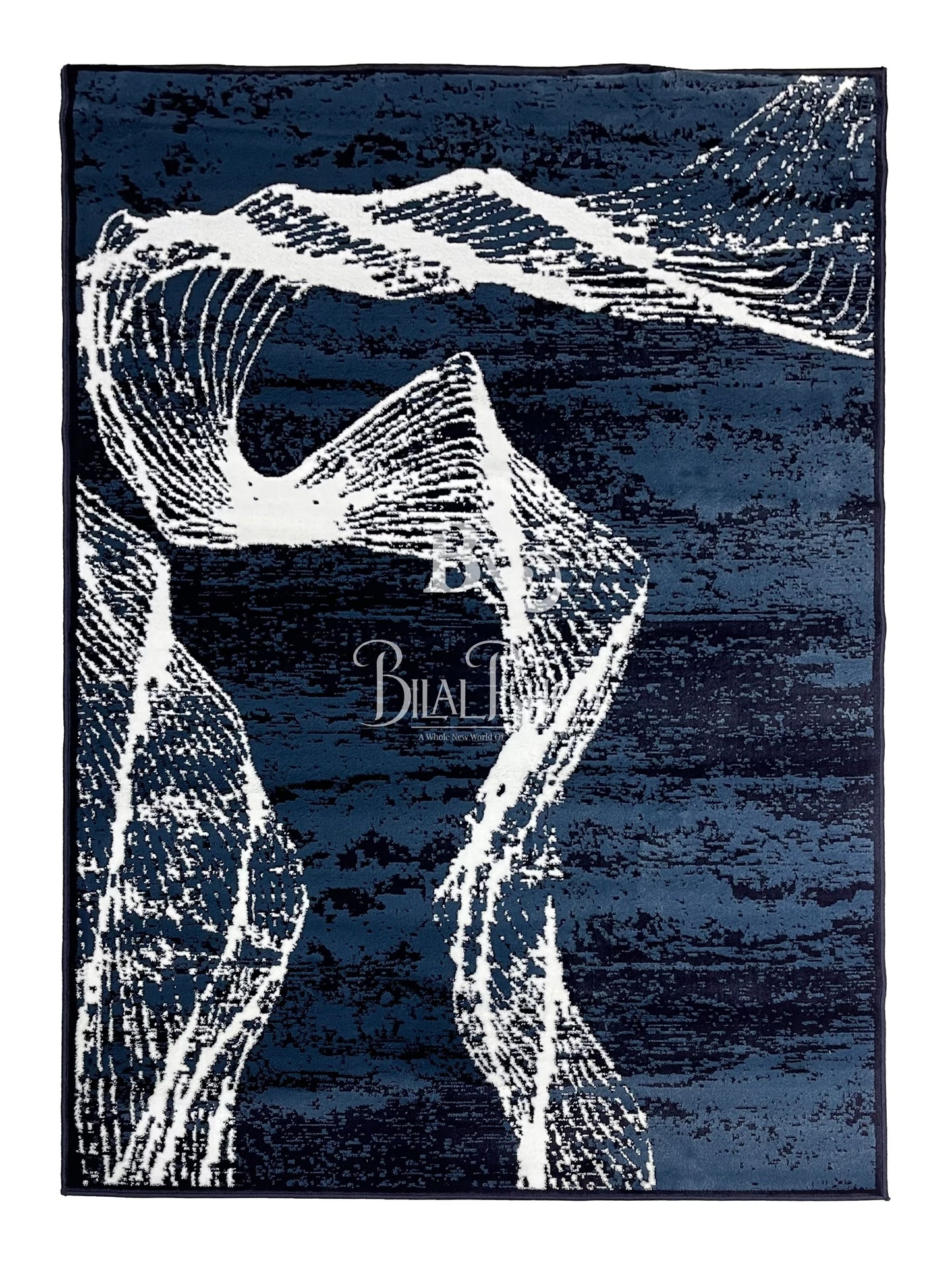 Modern polypropylene Rug,back woven(Article-1627-Blue)
Size : 5ft width x 7.3ft length (150cm x 220cm)