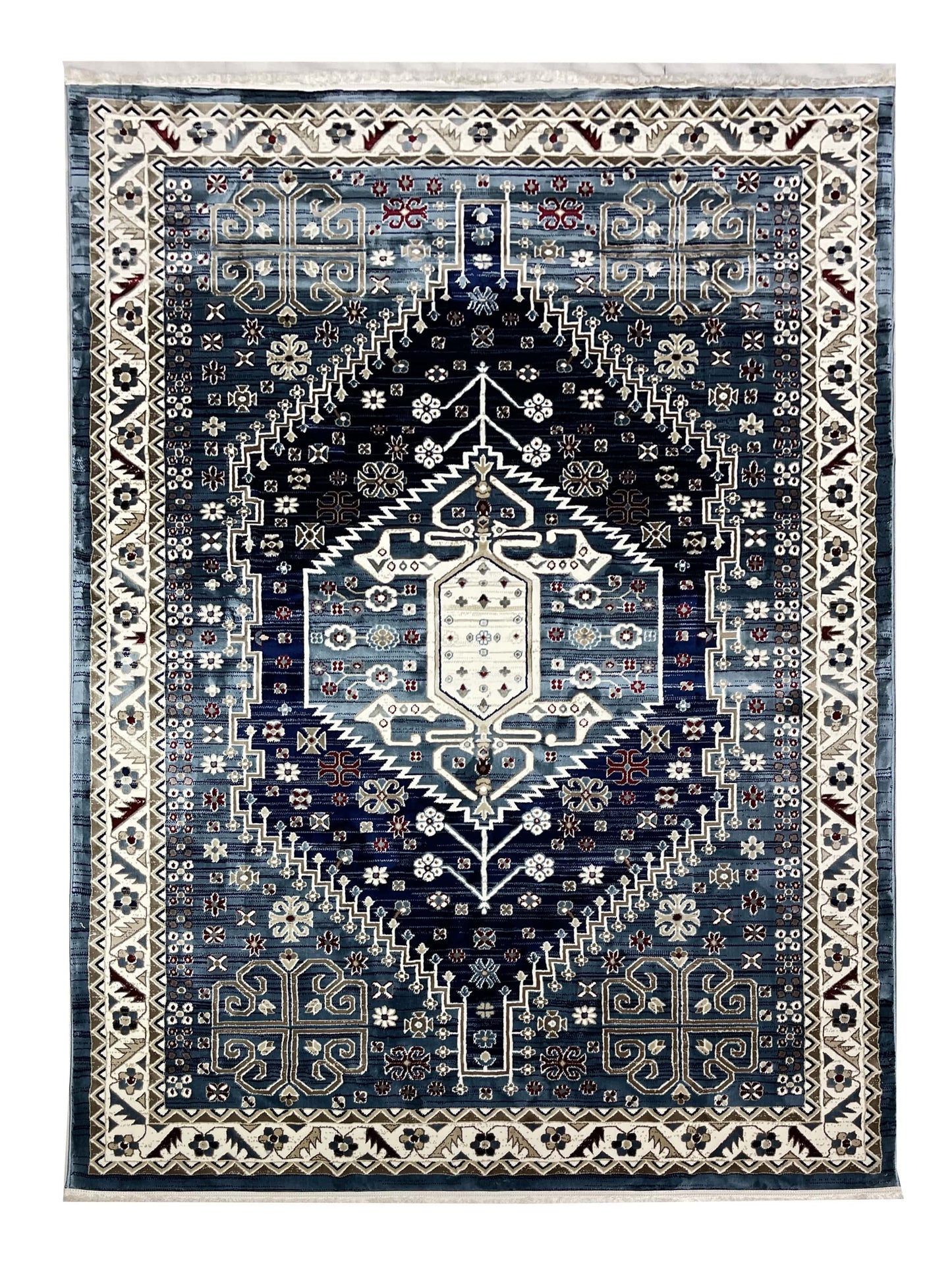 New Turkish Silk (Super Hair)
Size: 6.6 ft width x 9.6 ft length (200cm x 290cm)
Article -406- Grey , Blue