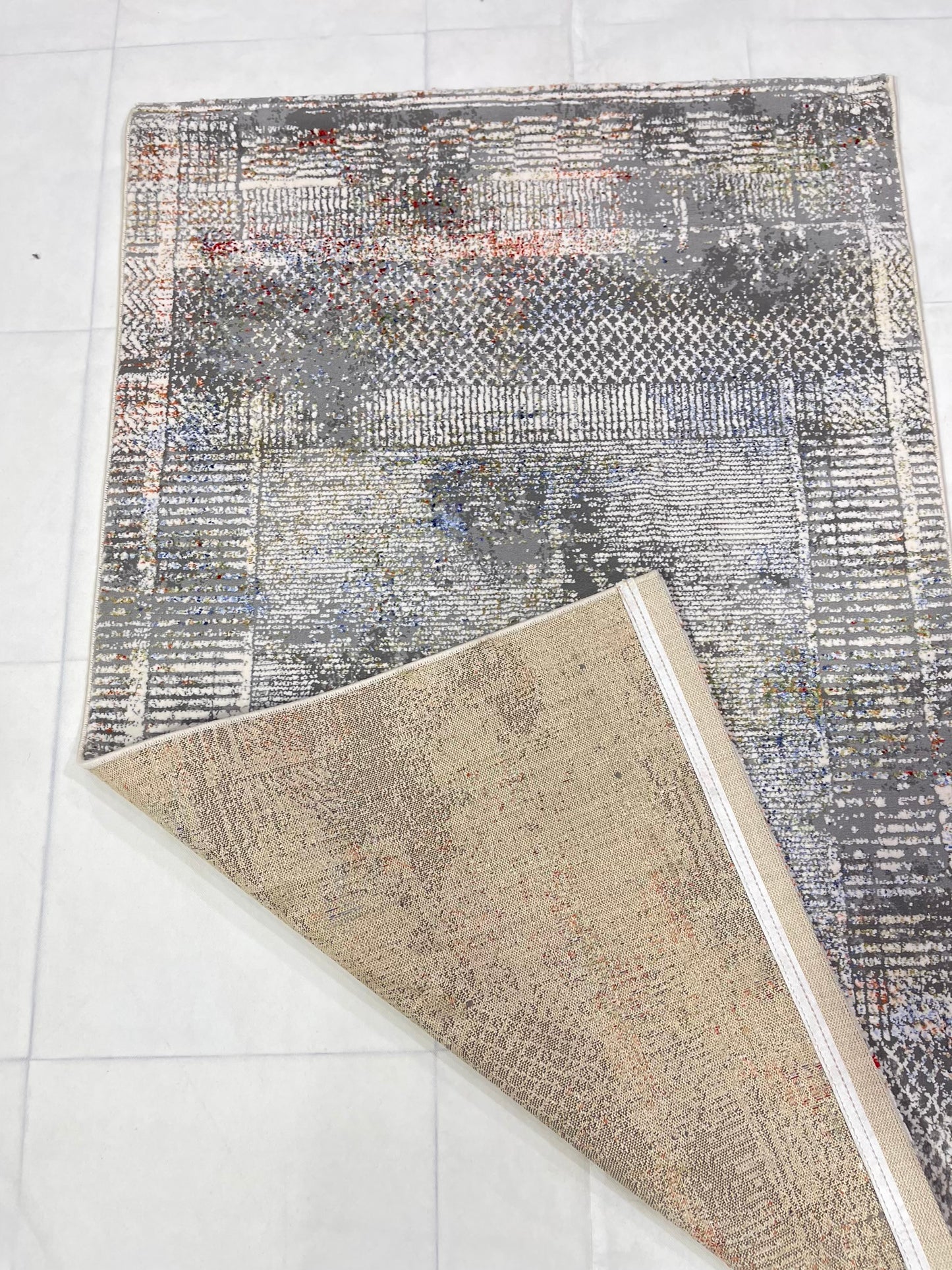 Irani viscose Rug , Woven Back Article-314-Multi Size : 3 ft width x 5 ft length (100 cm x 150cm)
