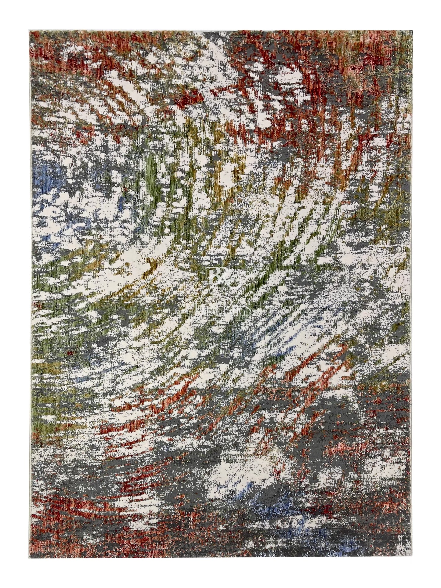 Irani viscose Rug , Woven Back Article-305-Grey , Multi Size : 3 ft width x 5 ft length (100 cm x 150cm)