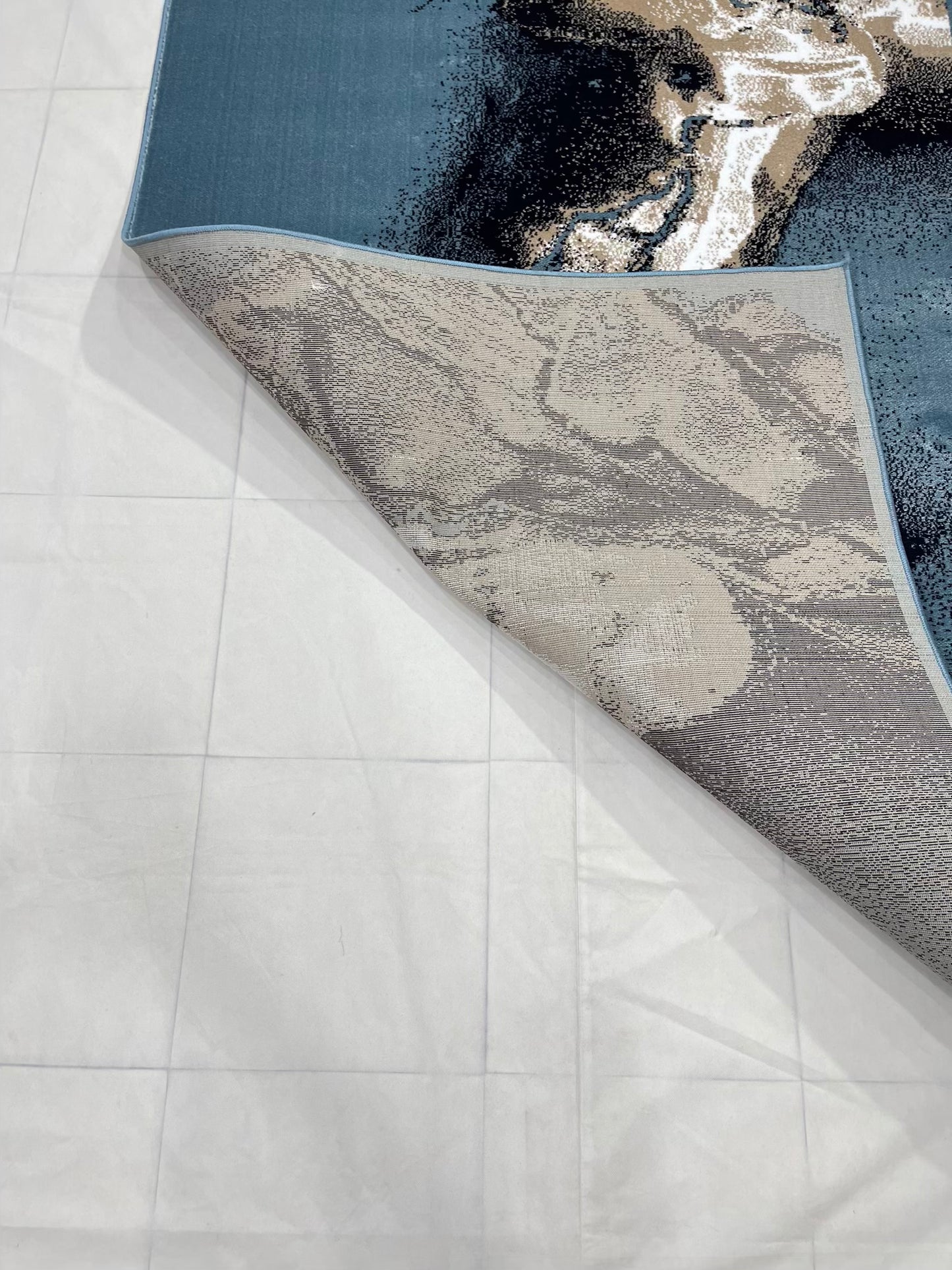 Modern polypropylene Rug,back woven(Article-349-Feroze)
Size : 5ft width x 7.3ft length (150cm x 220cm)