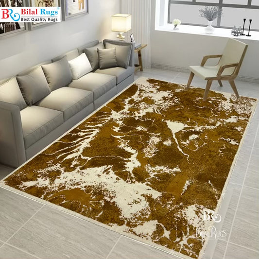 Modern polypropylene Rug,back woven(Article-1221-Off white) Size : 5 ft width x 7.3 ft length ( 150 cm x 220 cm)