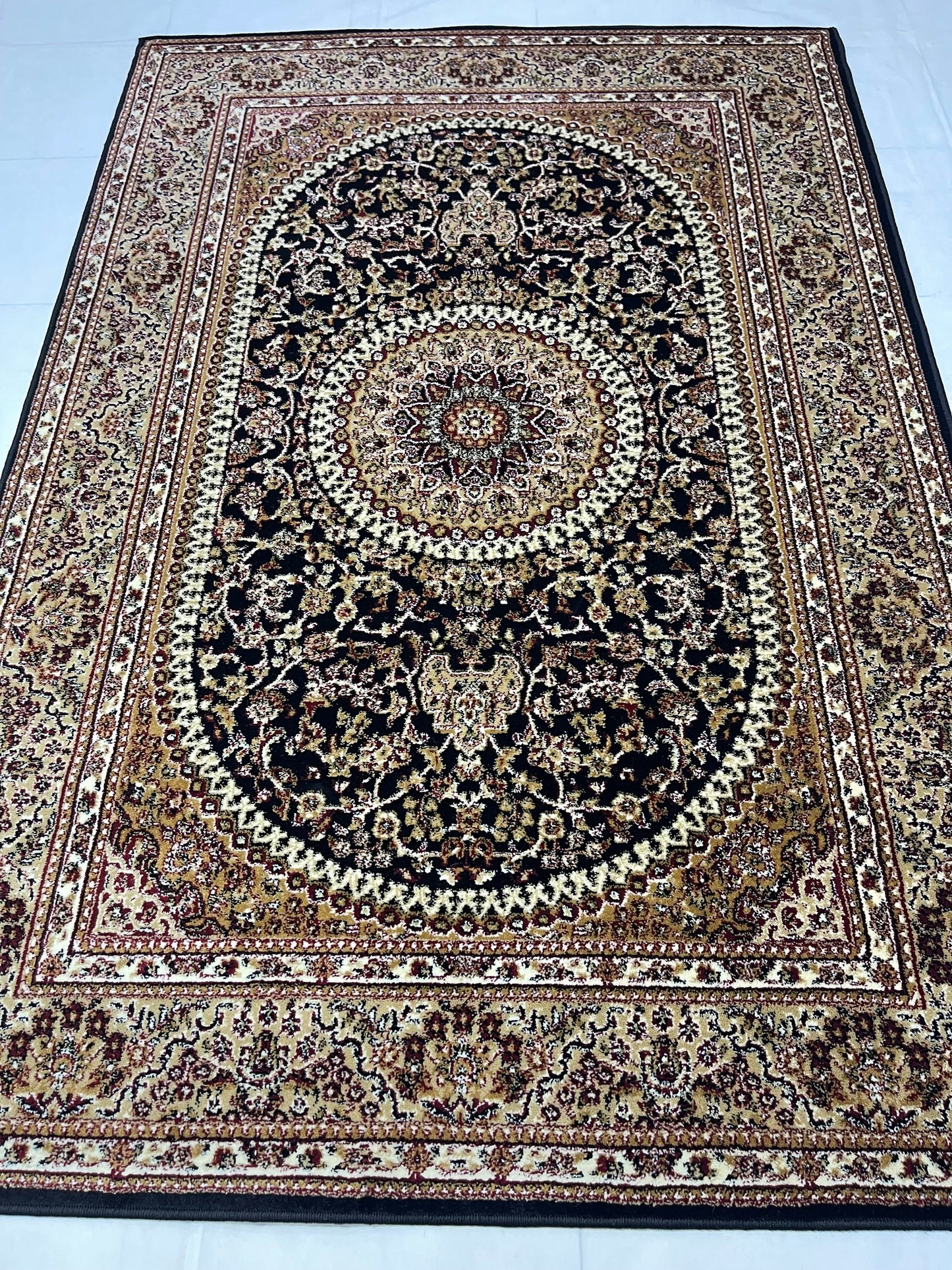 Persian polypropylene Rug,back woven(Article-22-Black)