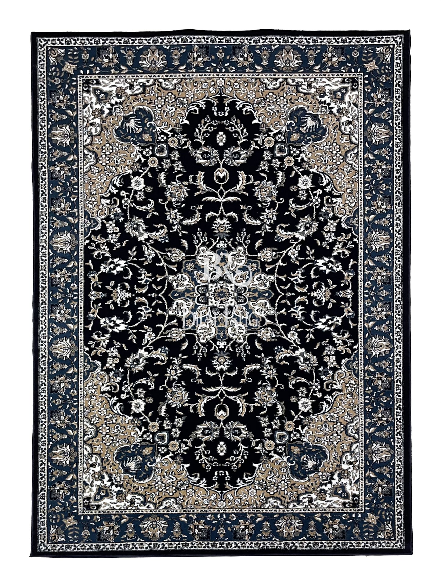Persian polypropylene Rug,back woven(Article-51-Blue)